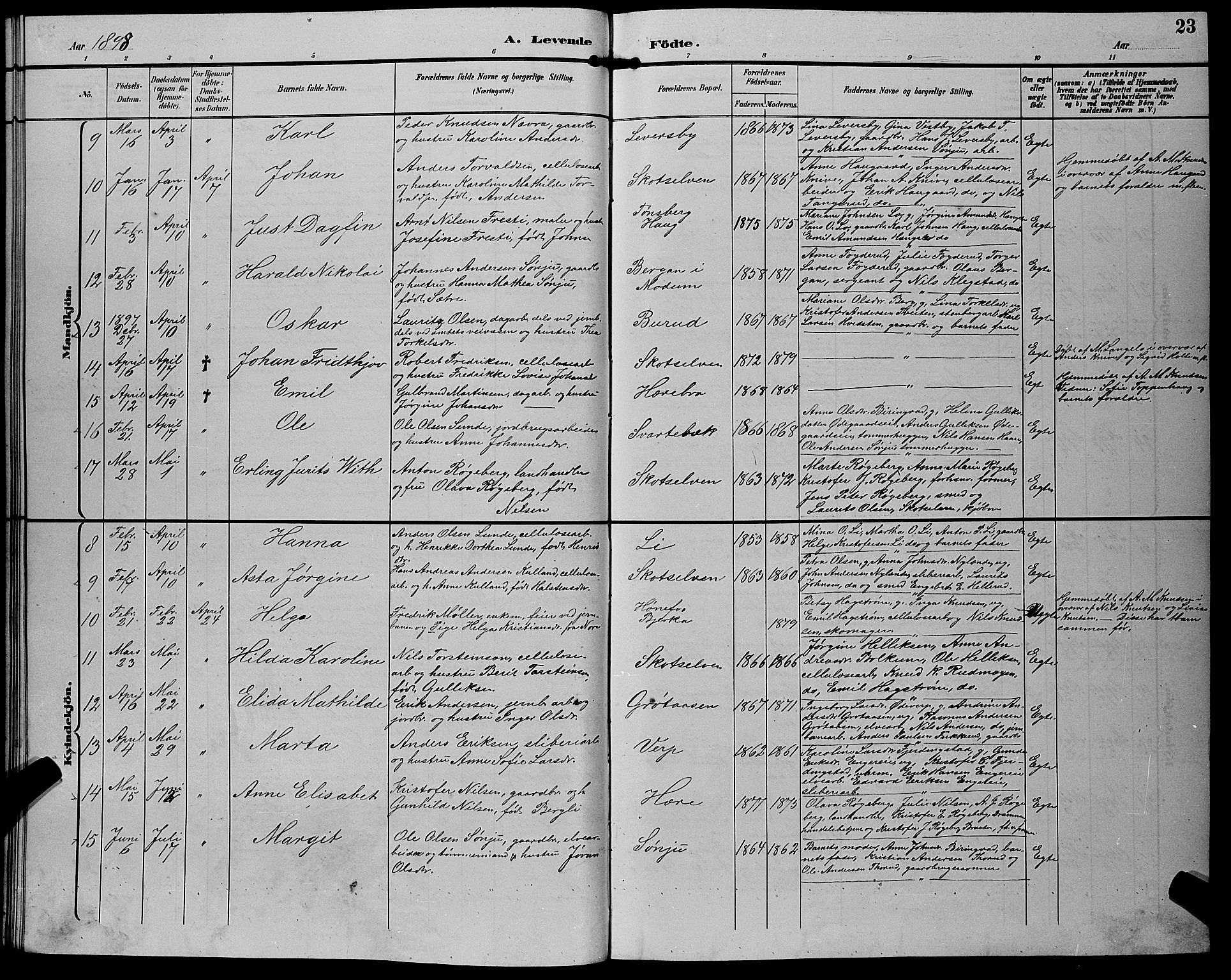 Eiker kirkebøker, AV/SAKO-A-4/G/Gb/L0004: Parish register (copy) no. II 4, 1894-1900, p. 23