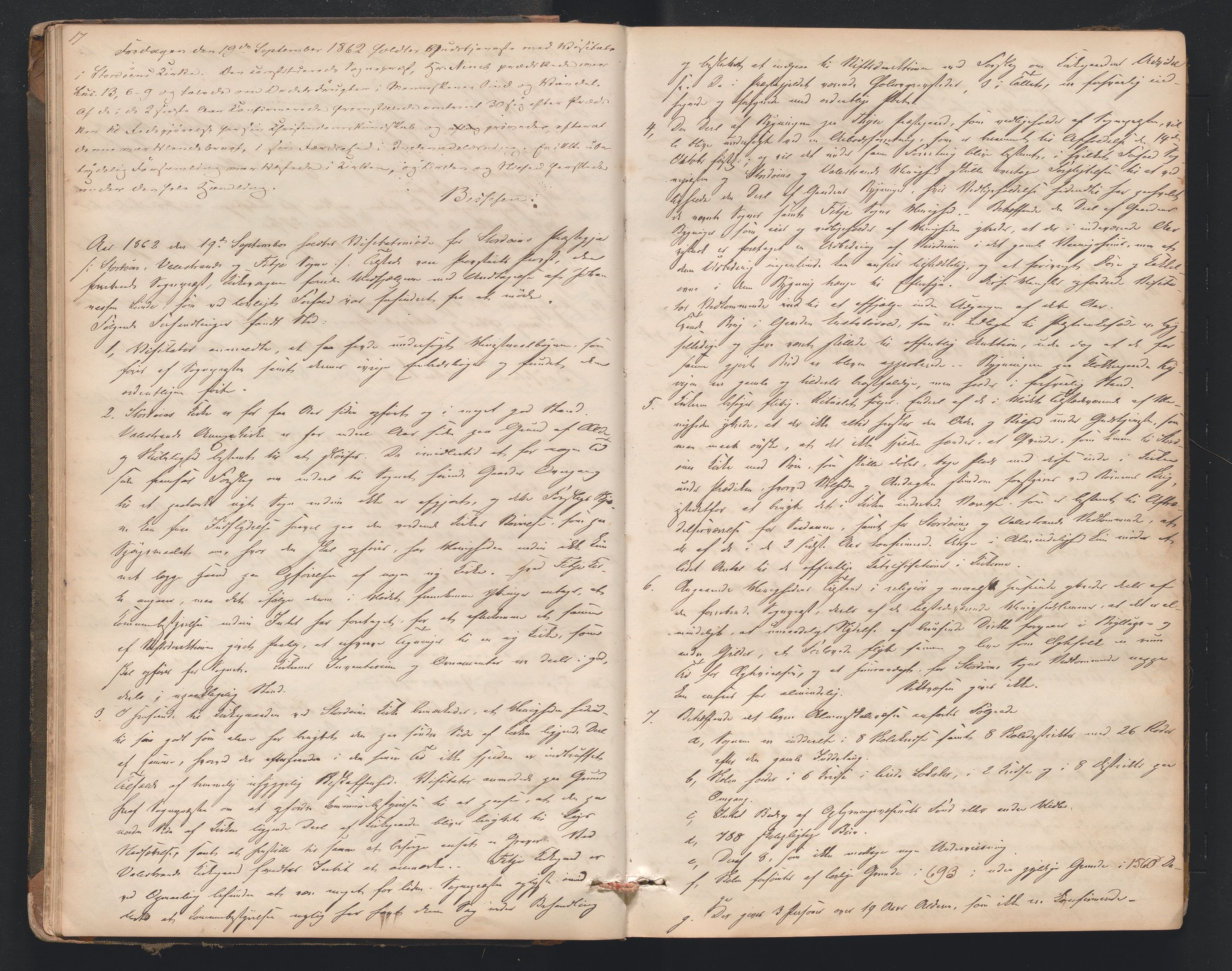 Nordre Sunnhordland prosti, AV/SAB-A-99912/F/L0001: Visitasprotokoll , 1860-1959, p. 17