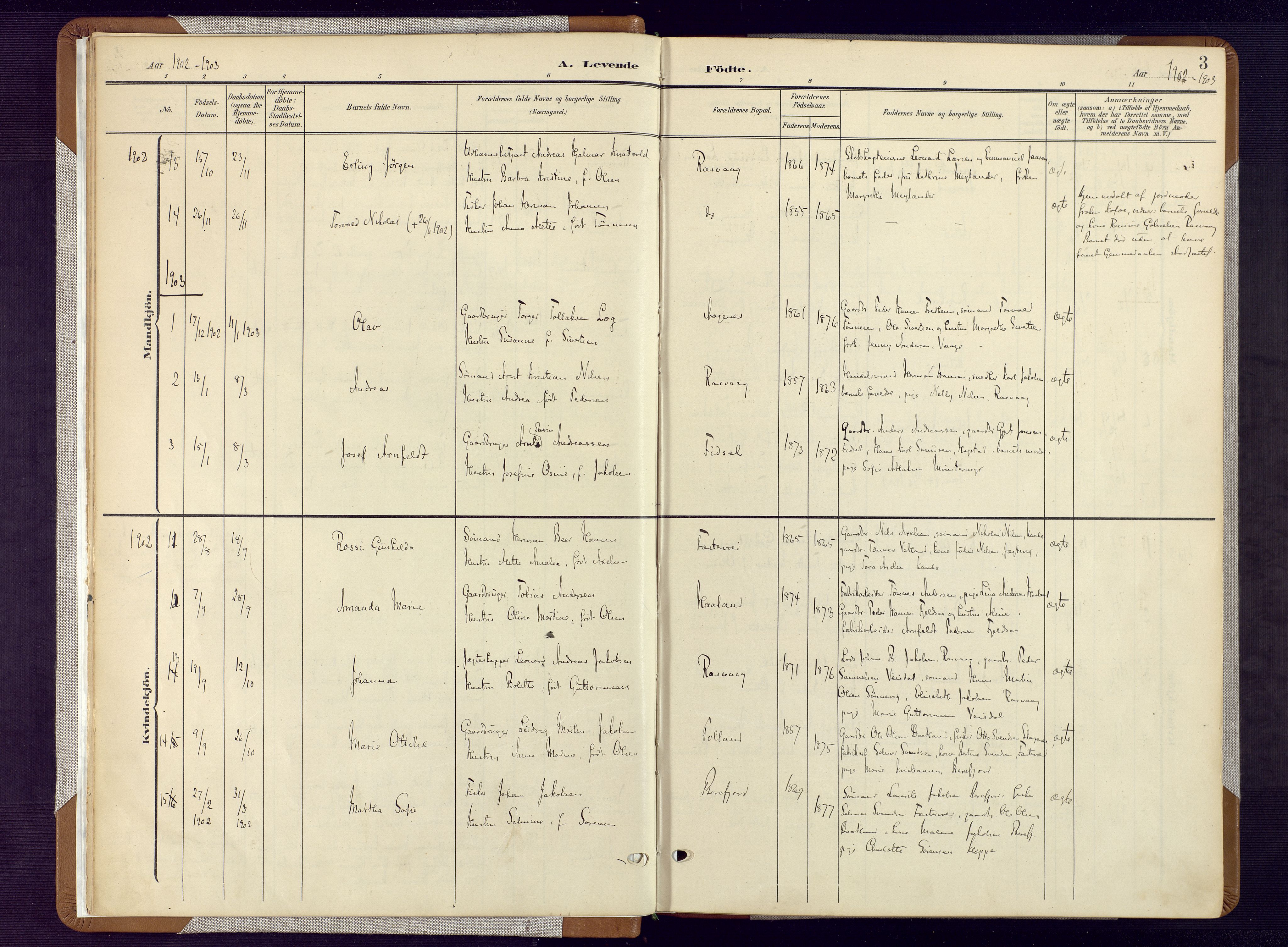 Flekkefjord sokneprestkontor, AV/SAK-1111-0012/F/Fa/Fab/L0007: Parish register (official) no. A 7, 1902-1921, p. 3