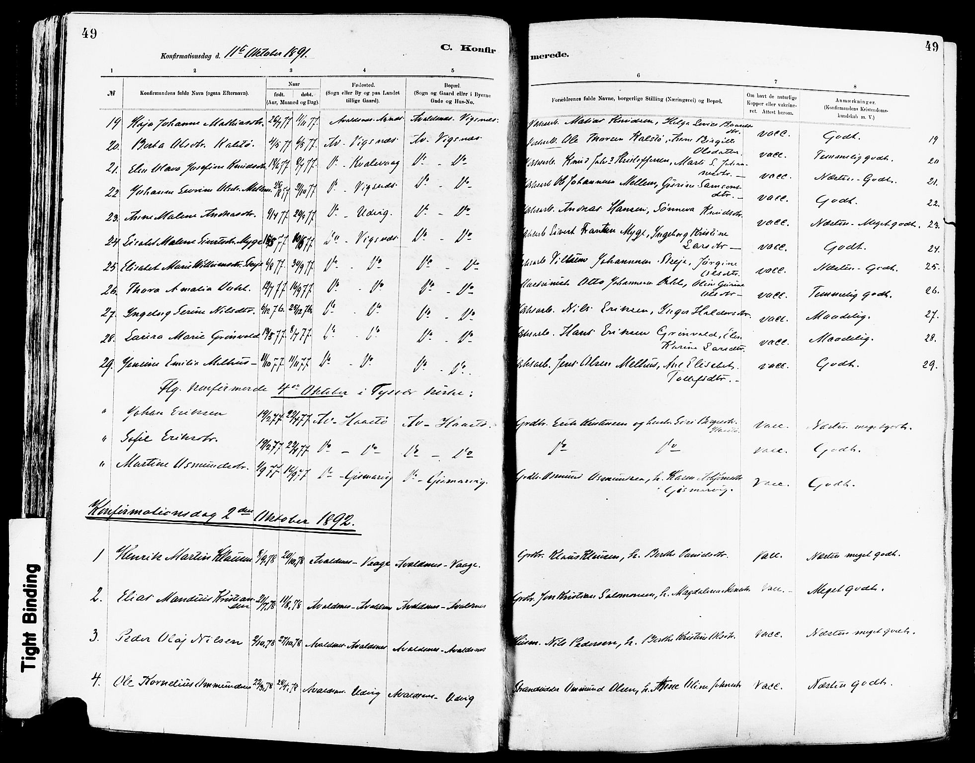 Avaldsnes sokneprestkontor, AV/SAST-A -101851/H/Ha/Haa/L0015: Parish register (official) no. A 15, 1880-1906, p. 49