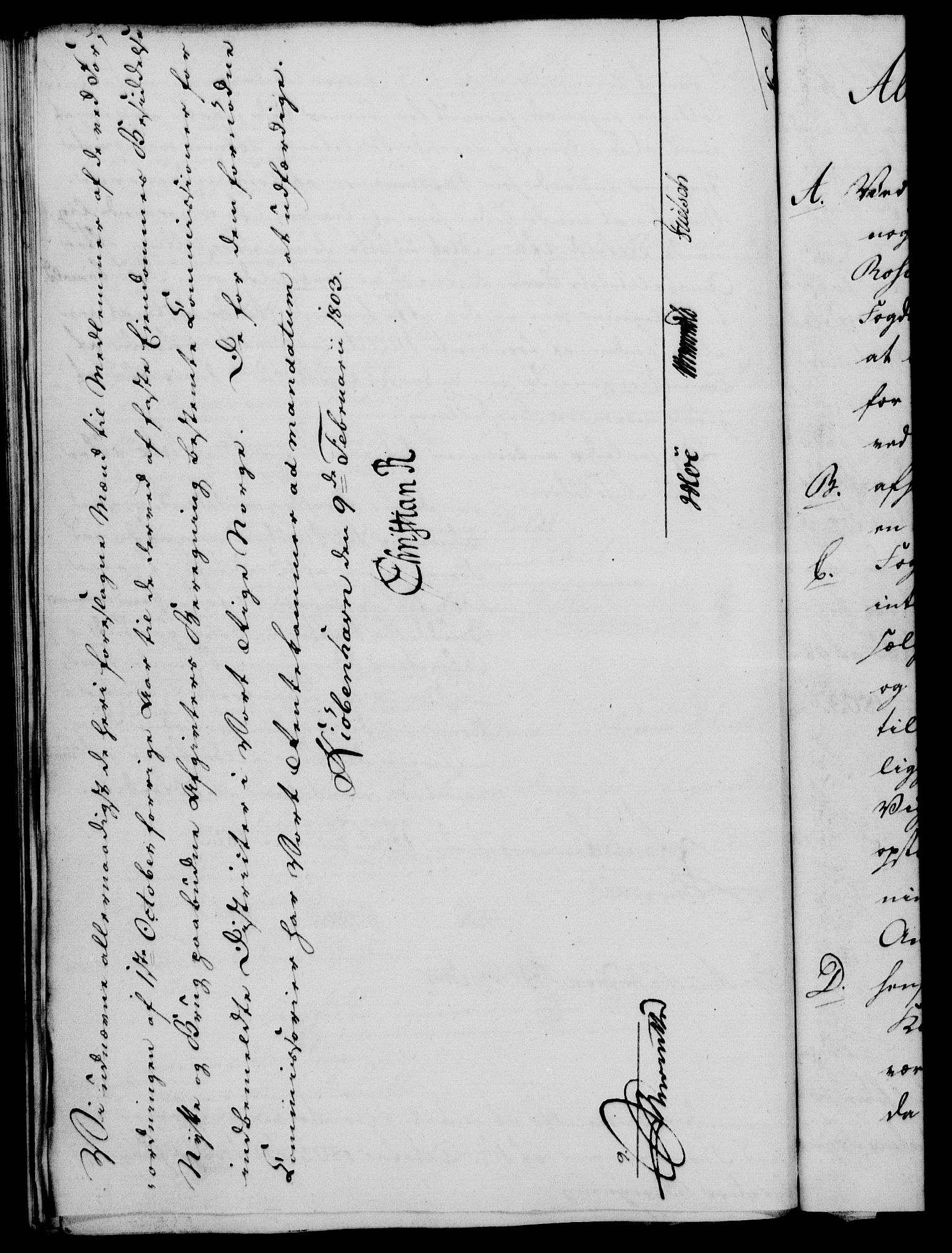 Rentekammeret, Kammerkanselliet, RA/EA-3111/G/Gf/Gfa/L0085: Norsk relasjons- og resolusjonsprotokoll (merket RK 52.85), 1803, p. 134