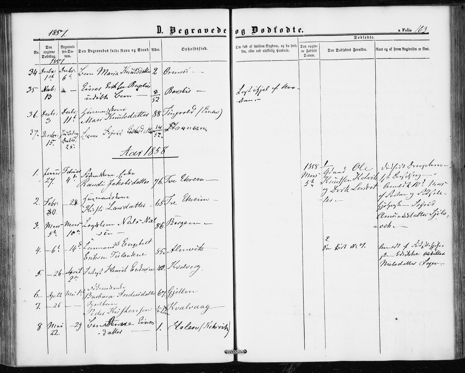 Ministerialprotokoller, klokkerbøker og fødselsregistre - Møre og Romsdal, AV/SAT-A-1454/586/L0985: Parish register (official) no. 586A11, 1857-1866, p. 163