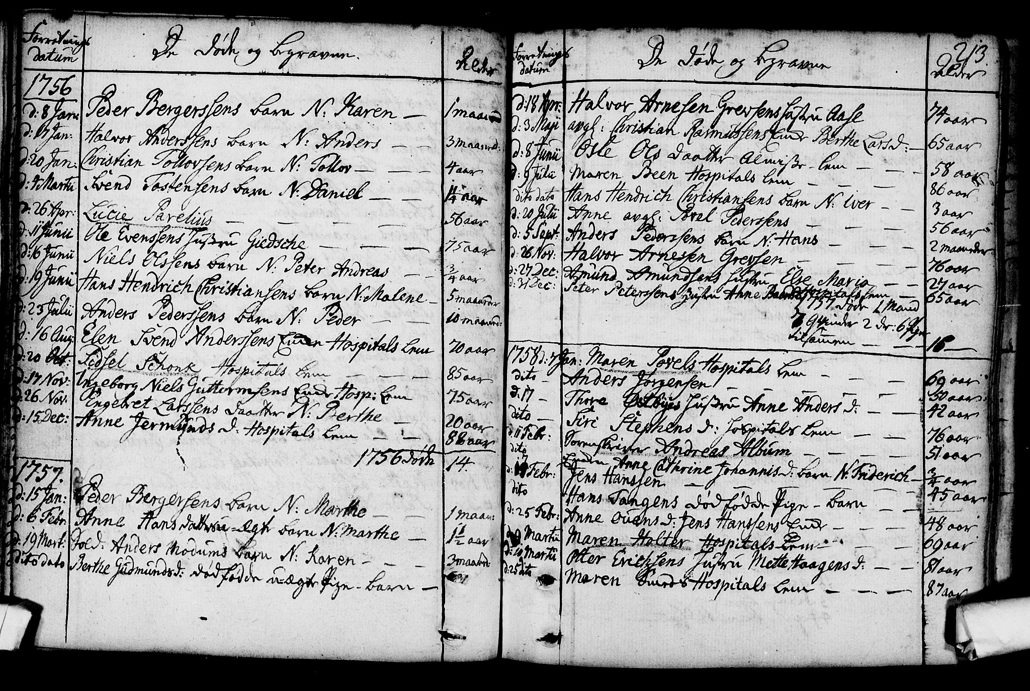 Gamlebyen prestekontor Kirkebøker, SAO/A-10884/F/Fa/L0001: Parish register (official) no. 1, 1734-1818, p. 213