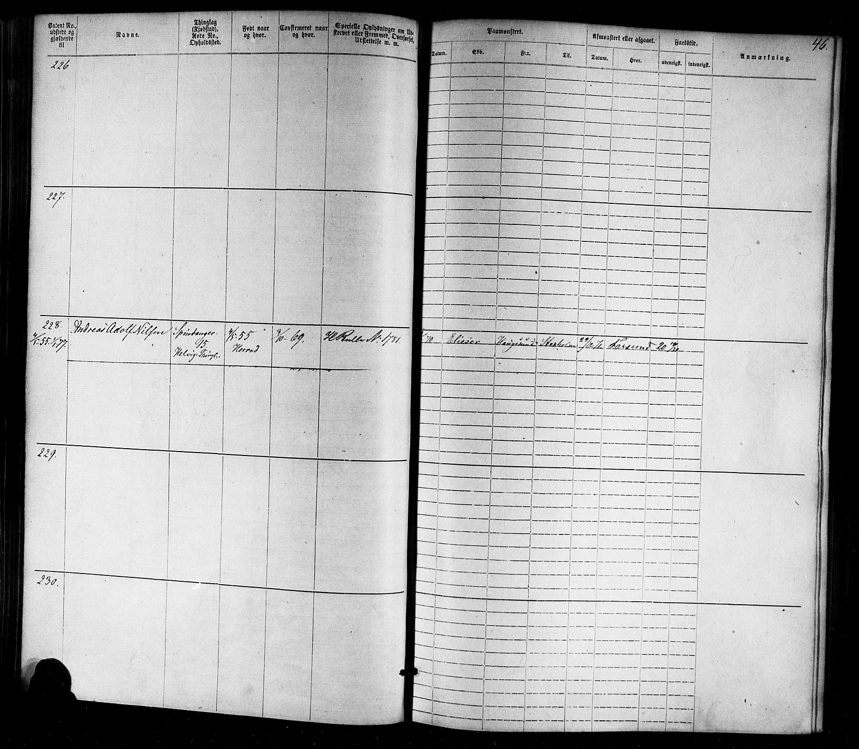 Farsund mønstringskrets, AV/SAK-2031-0017/F/Fa/L0005: Annotasjonsrulle nr 1-1910 med register, Z-2, 1869-1877, p. 72