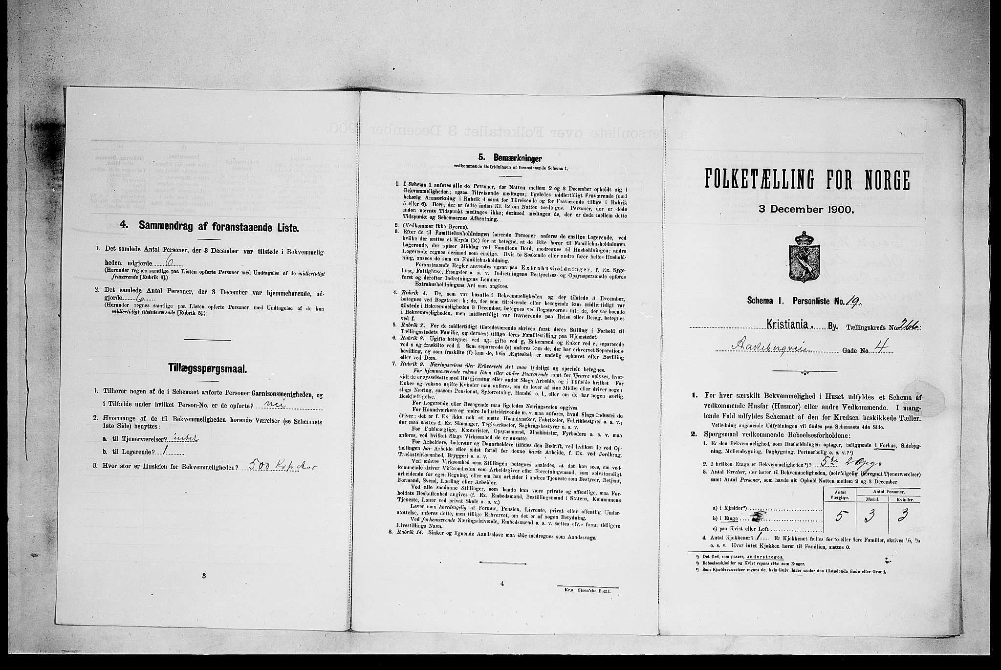 SAO, 1900 census for Kristiania, 1900, p. 21