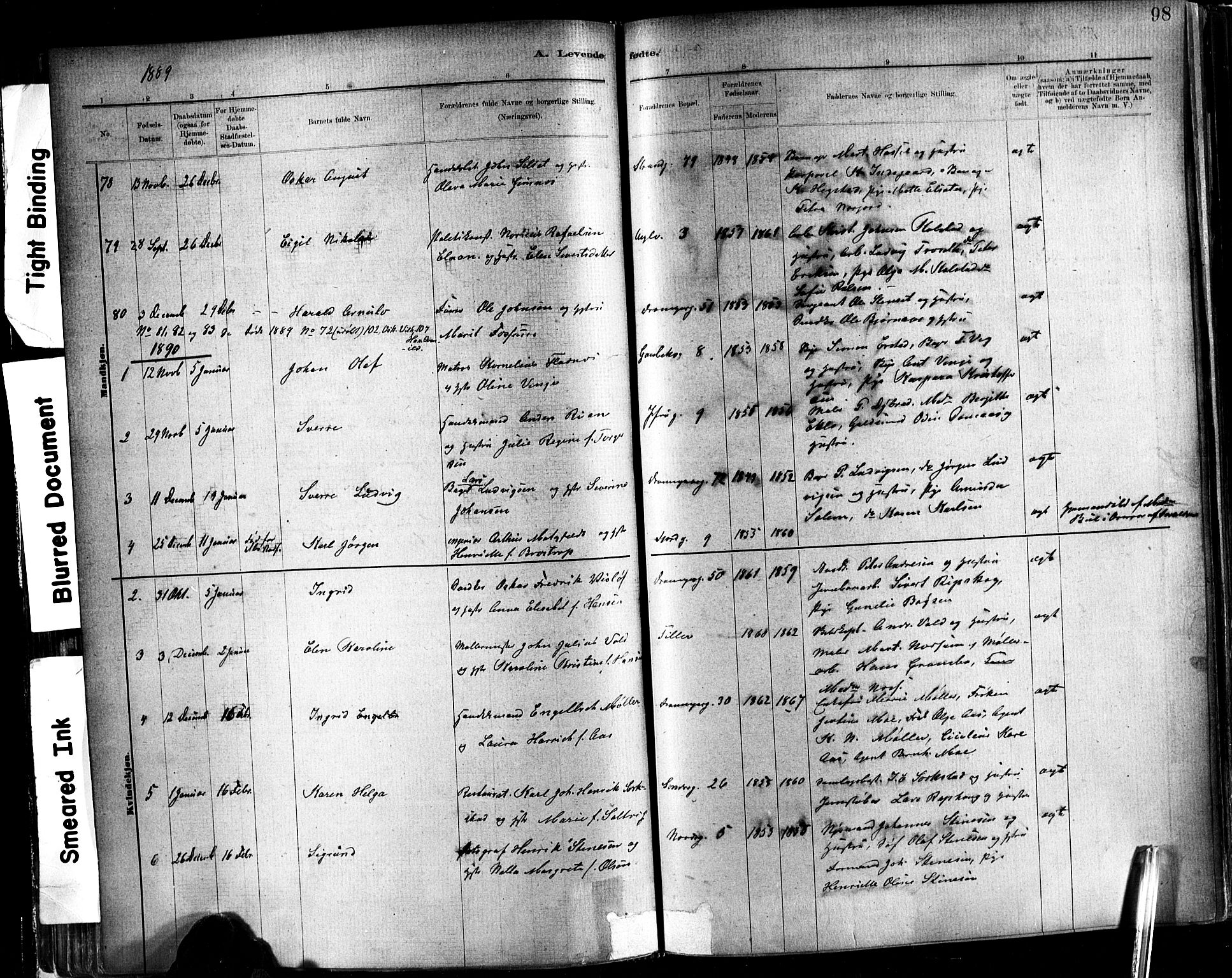 Ministerialprotokoller, klokkerbøker og fødselsregistre - Sør-Trøndelag, SAT/A-1456/602/L0119: Parish register (official) no. 602A17, 1880-1901, p. 98