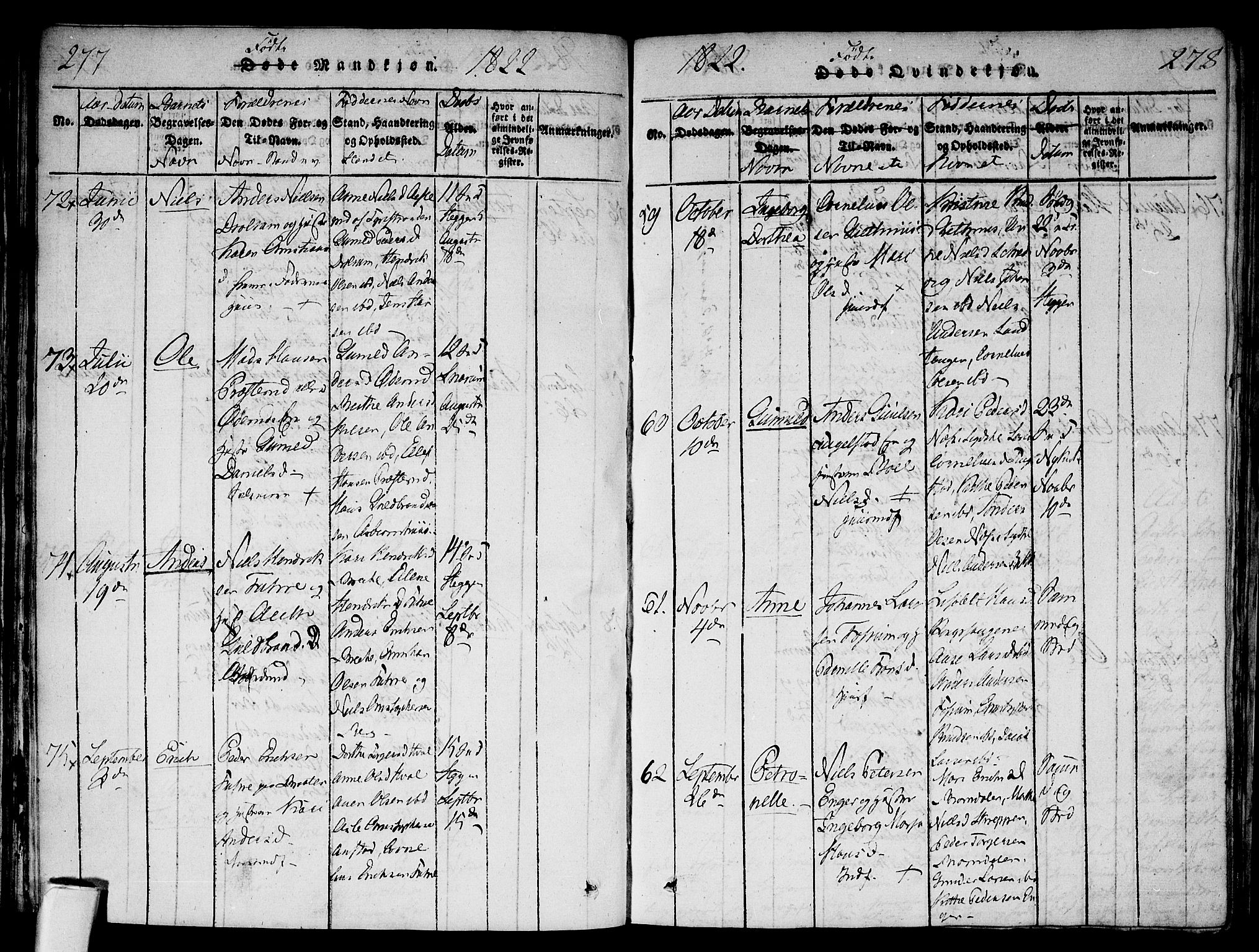 Modum kirkebøker, SAKO/A-234/F/Fa/L0004: Parish register (official) no. 4, 1818-1824, p. 277-278