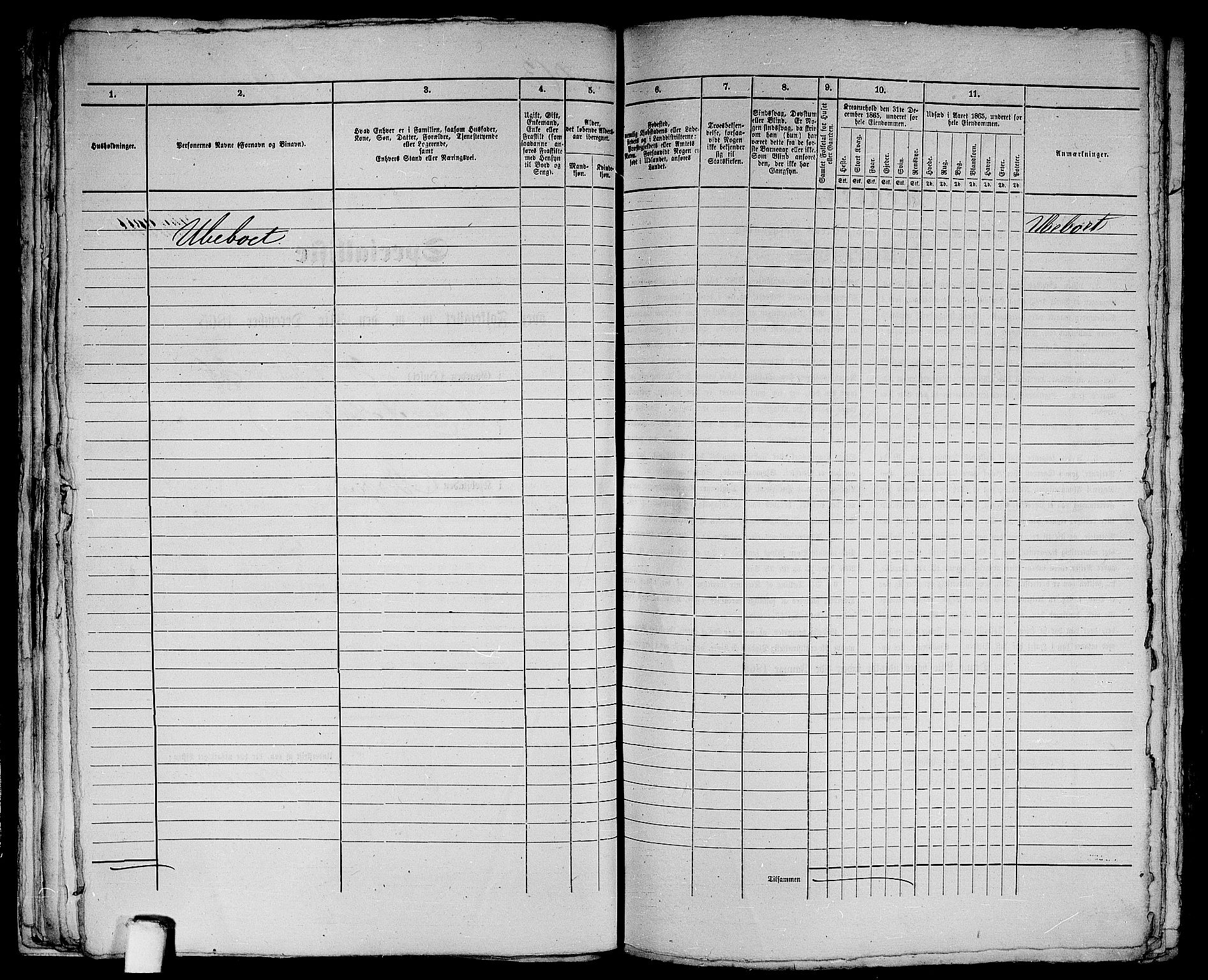 RA, 1865 census for Bergen, 1865, p. 578