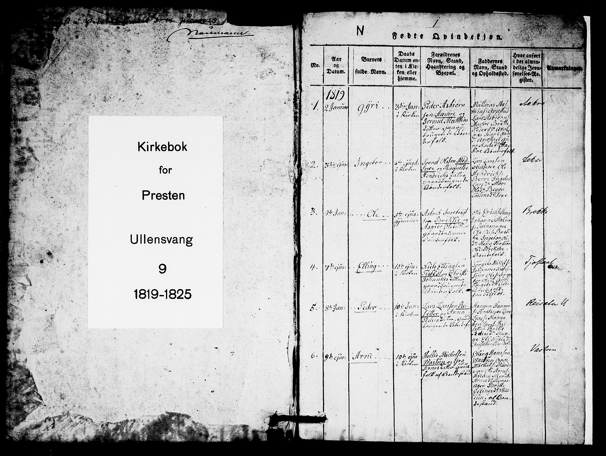 Ullensvang sokneprestembete, AV/SAB-A-78701/H/Haa: Parish register (official) no. A 9, 1819-1826