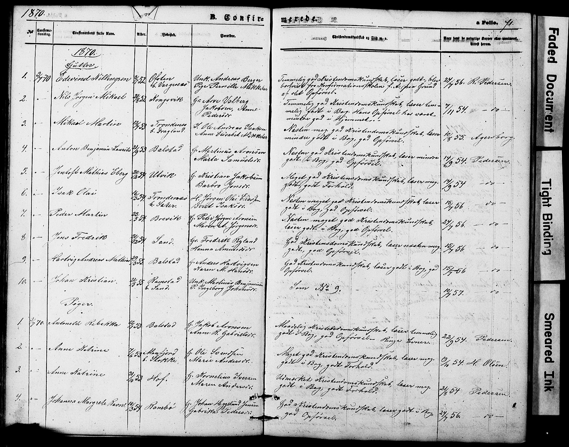 Ministerialprotokoller, klokkerbøker og fødselsregistre - Nordland, AV/SAT-A-1459/865/L0930: Parish register (copy) no. 865C02, 1866-1884, p. 71