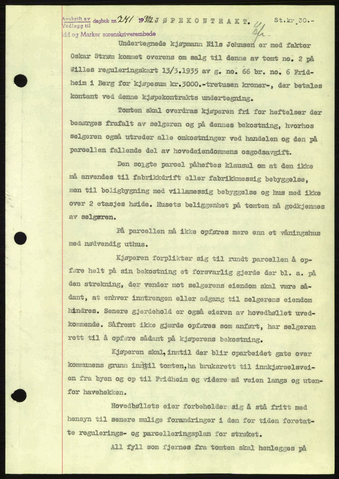 Idd og Marker sorenskriveri, AV/SAO-A-10283/G/Gb/Gbb/L0002: Mortgage book no. A2, 1937-1938, Diary no: : 741/1937