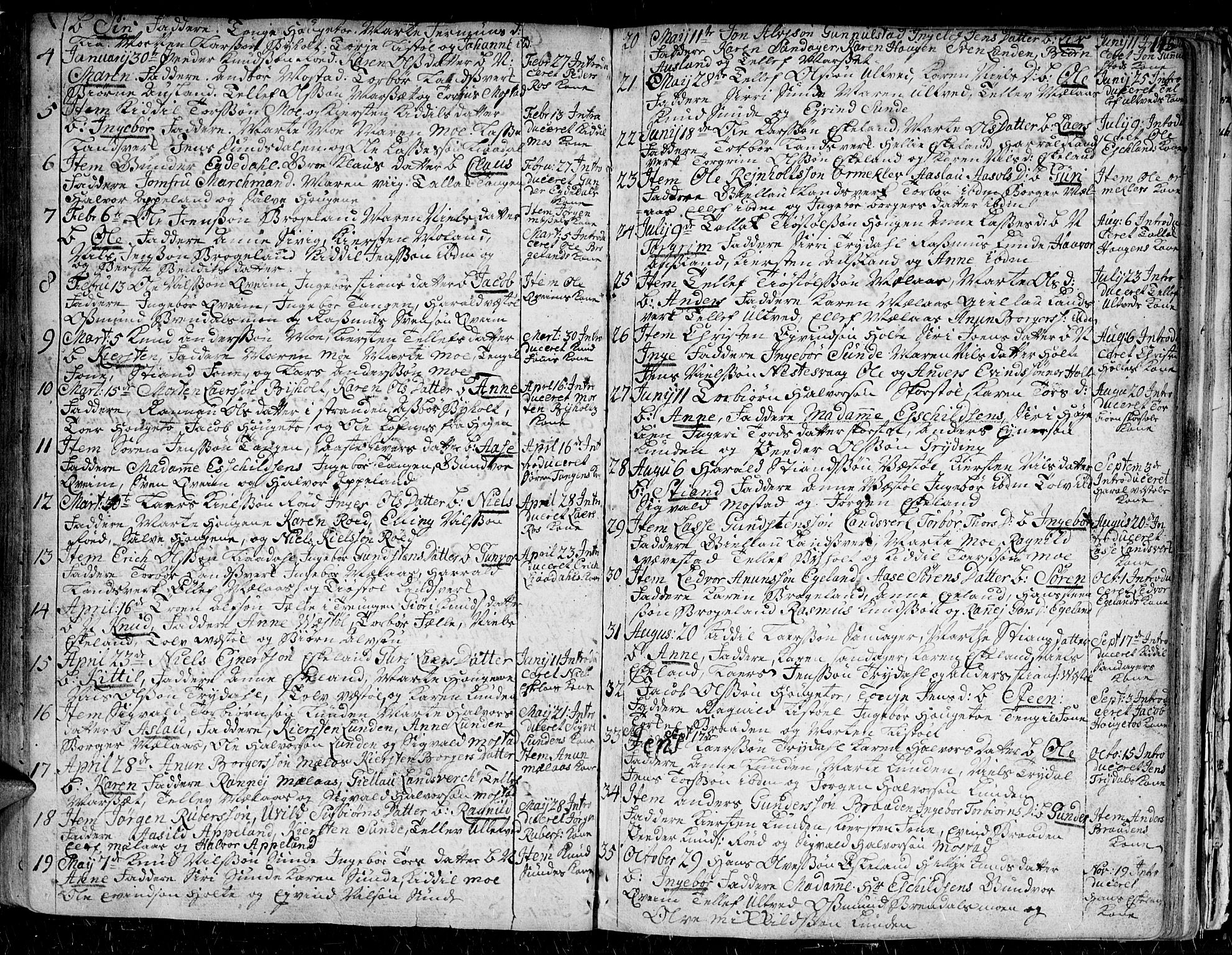 Gjerstad sokneprestkontor, SAK/1111-0014/F/Fa/Faa/L0002: Parish register (official) no. A 2, 1717-1779, p. 115
