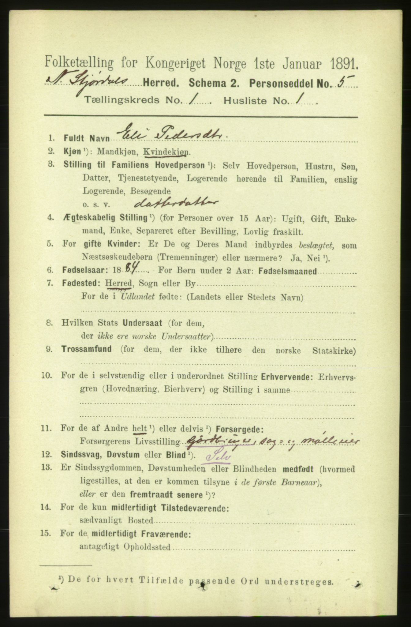 RA, 1891 census for 1714 Nedre Stjørdal, 1891, p. 101