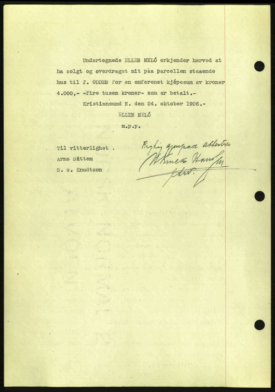 Kristiansund byfogd, AV/SAT-A-4587/A/27: Mortgage book no. 21, 1926-1928, Deed date: 21.10.1926