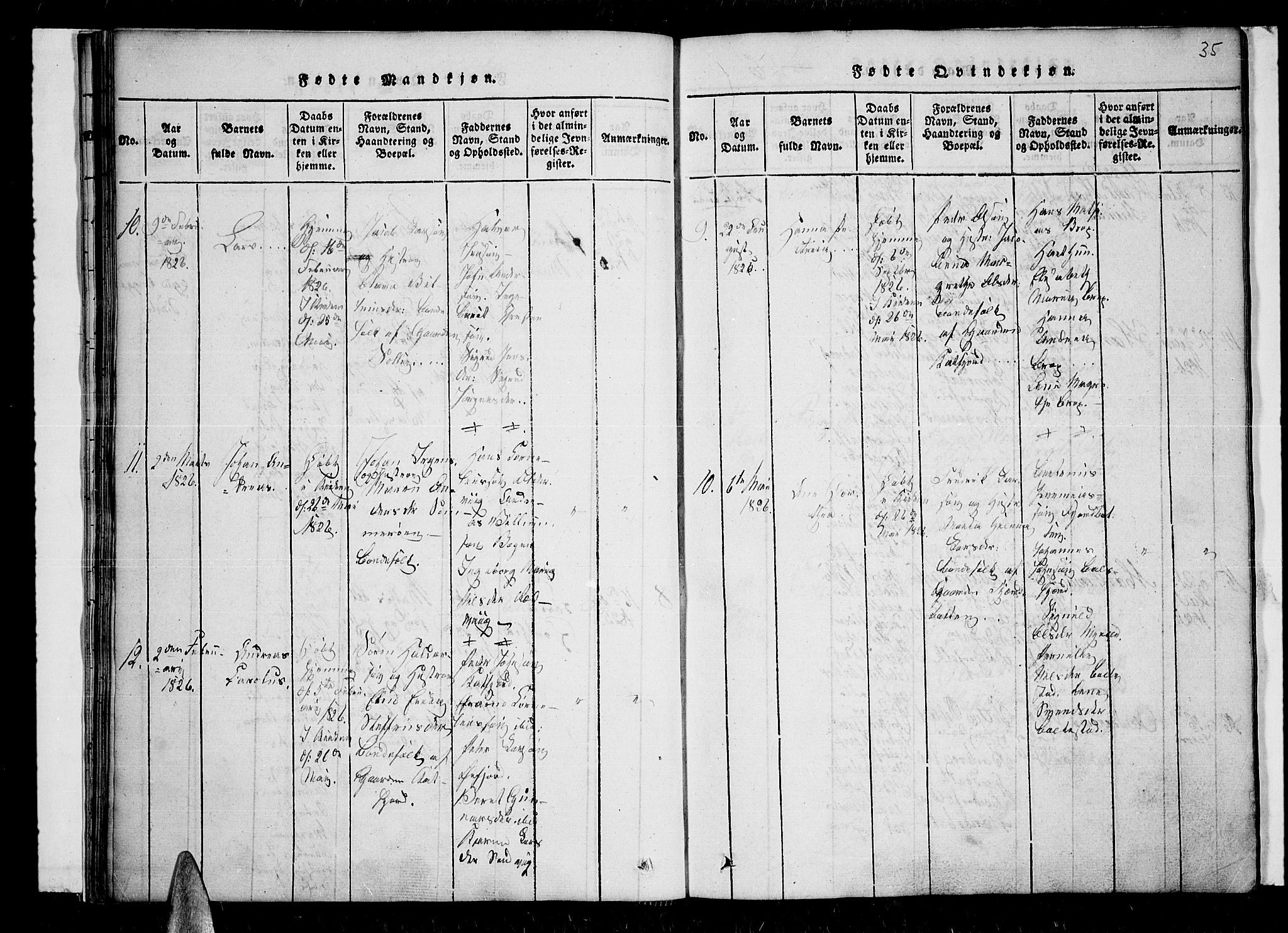 Lenvik sokneprestembete, SATØ/S-1310/H/Ha/Haa/L0003kirke: Parish register (official) no. 3, 1820-1831, p. 35