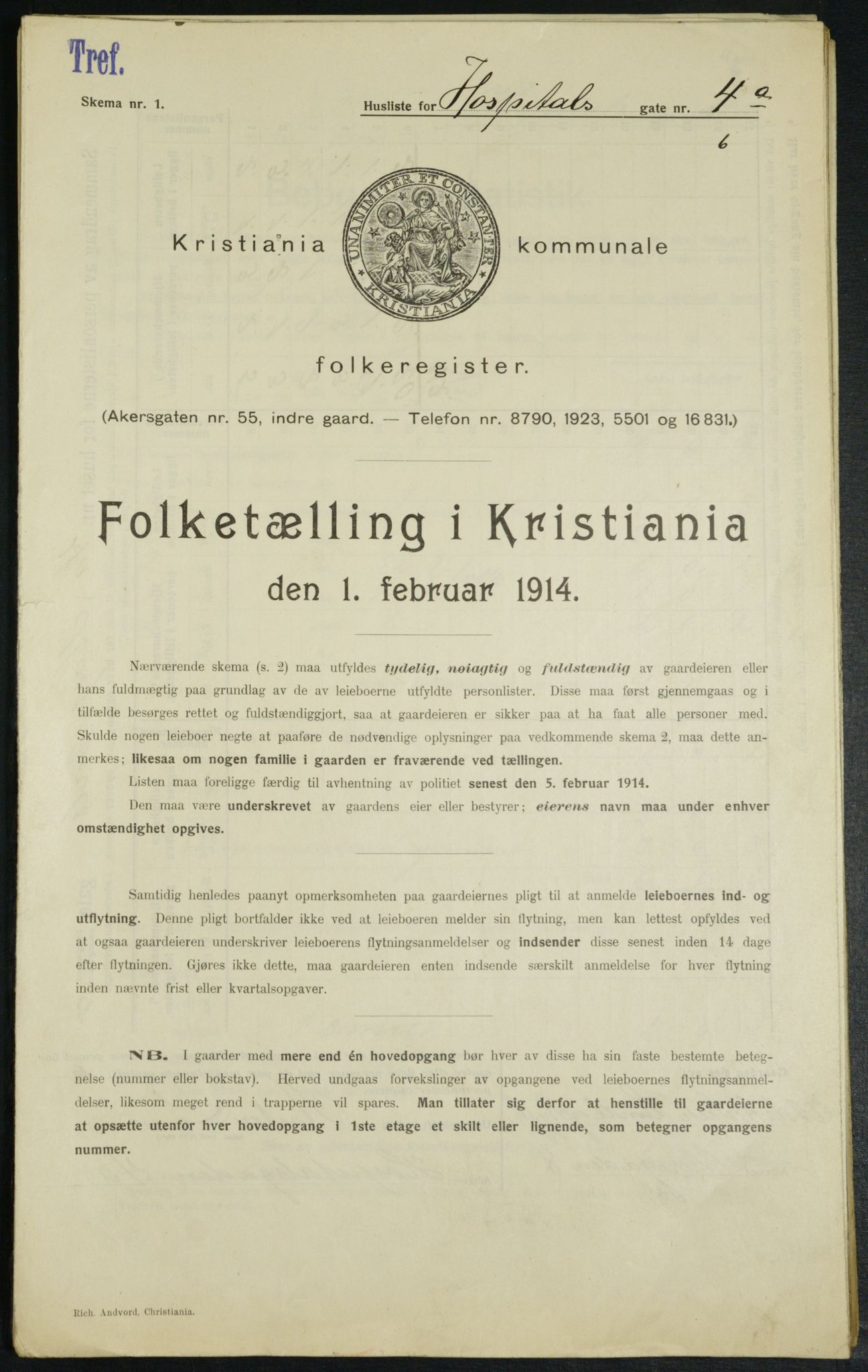 OBA, Municipal Census 1914 for Kristiania, 1914, p. 41490