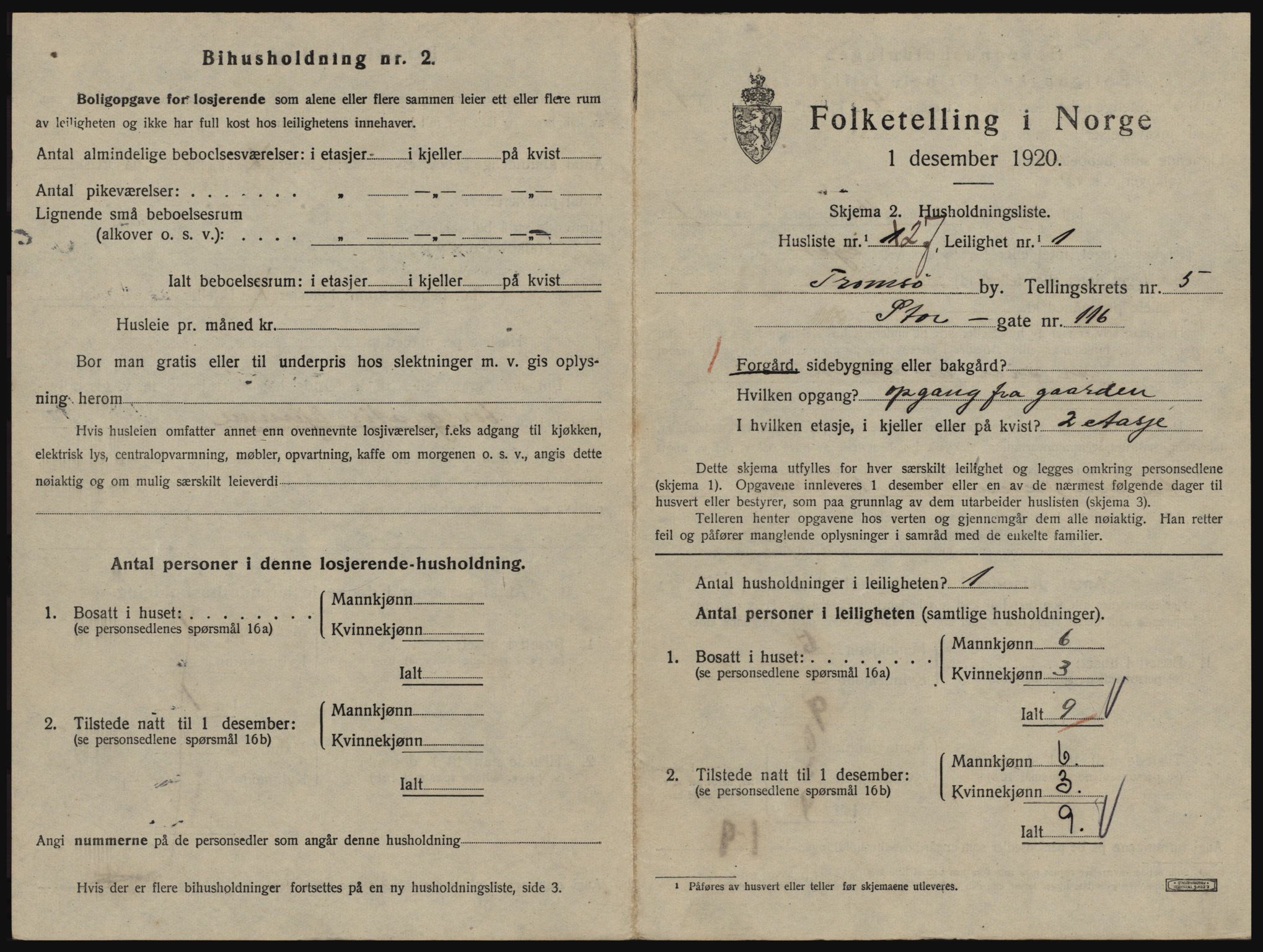 SATØ, 1920 census for Tromsø, 1920, p. 3825