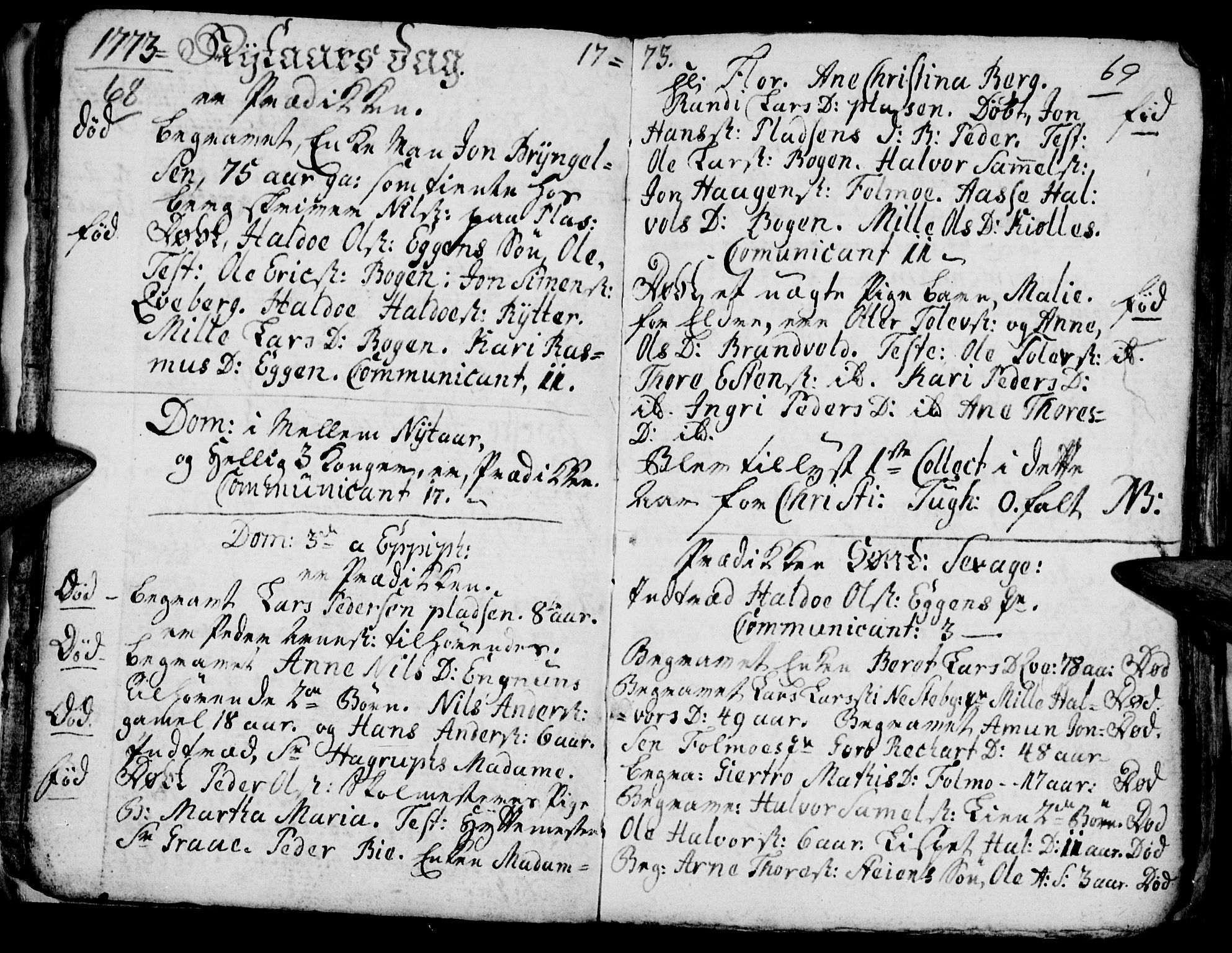 Tynset prestekontor, SAH/PREST-058/H/Ha/Hab/L0009: Parish register (official) no. 9, 1769-1781, p. 68-69