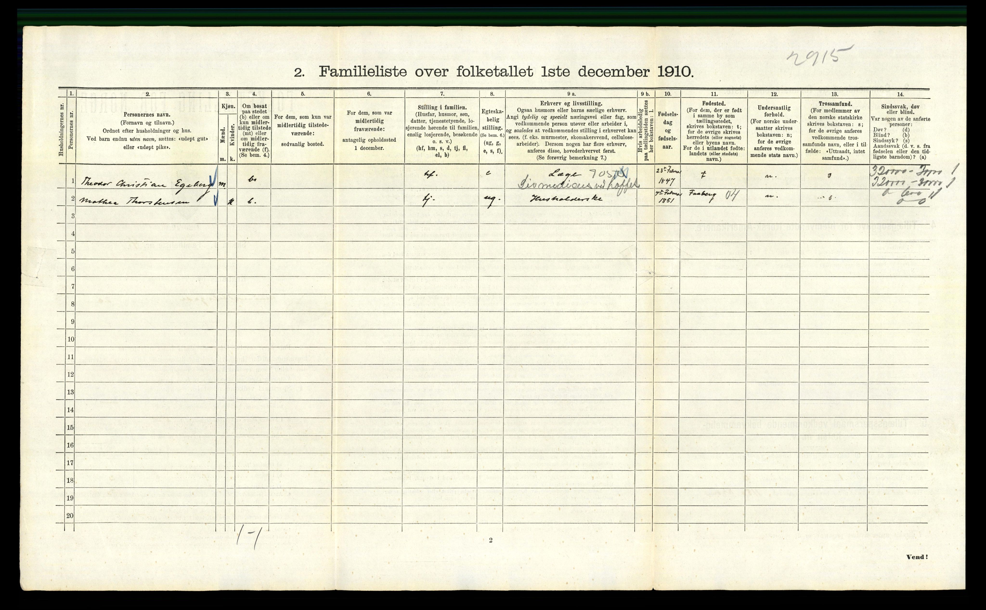 RA, 1910 census for Kristiania, 1910, p. 115076