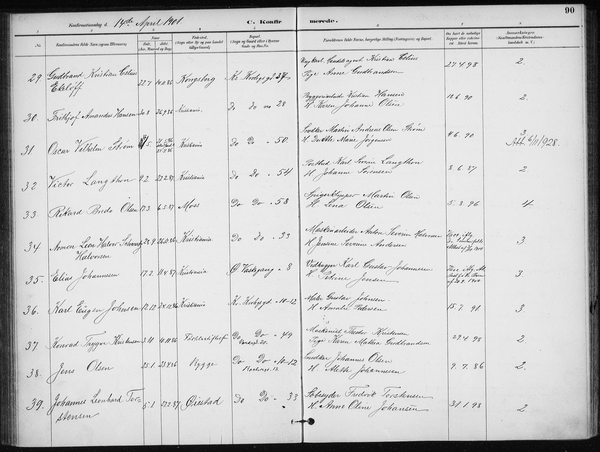 Jakob prestekontor Kirkebøker, AV/SAO-A-10850/F/Fa/L0008: Parish register (official) no. 8, 1892-1924, p. 90