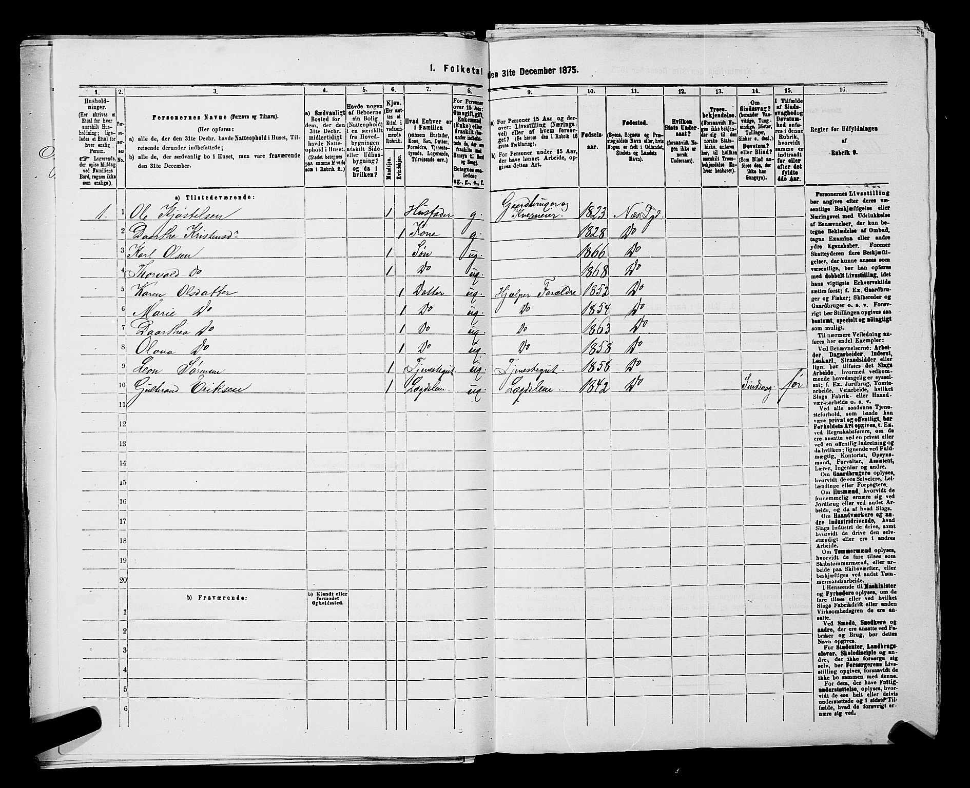 RA, 1875 census for 0236P Nes, 1875, p. 1868