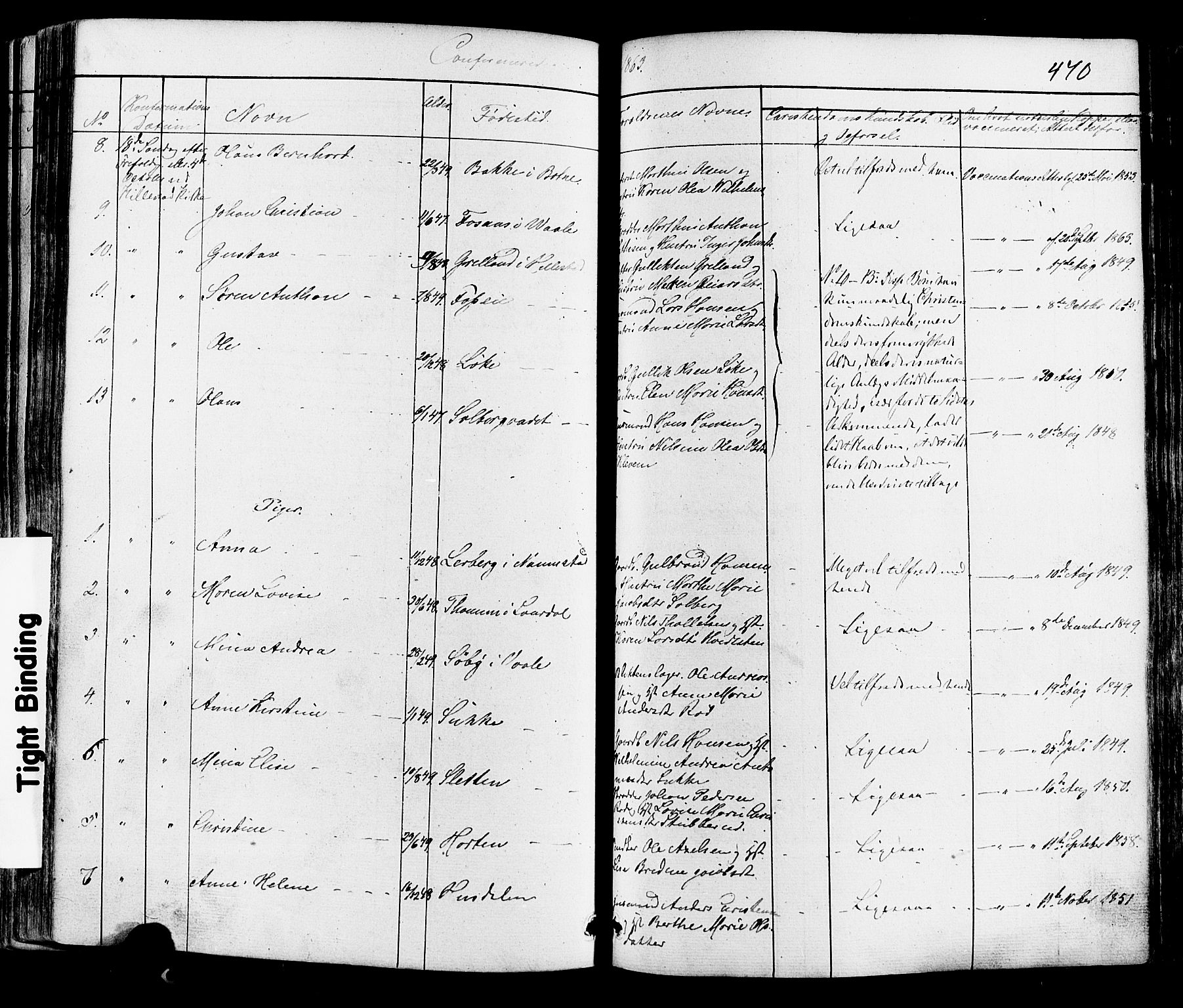 Botne kirkebøker, AV/SAKO-A-340/F/Fa/L0006: Parish register (official) no. I 6, 1836-1877, p. 470