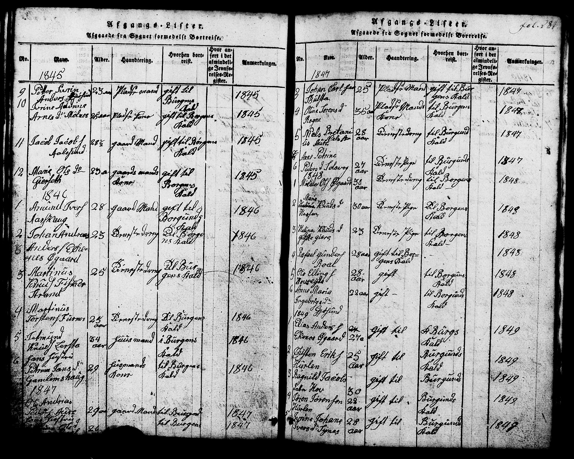 Ministerialprotokoller, klokkerbøker og fødselsregistre - Møre og Romsdal, SAT/A-1454/537/L0520: Parish register (copy) no. 537C01, 1819-1868, p. 284
