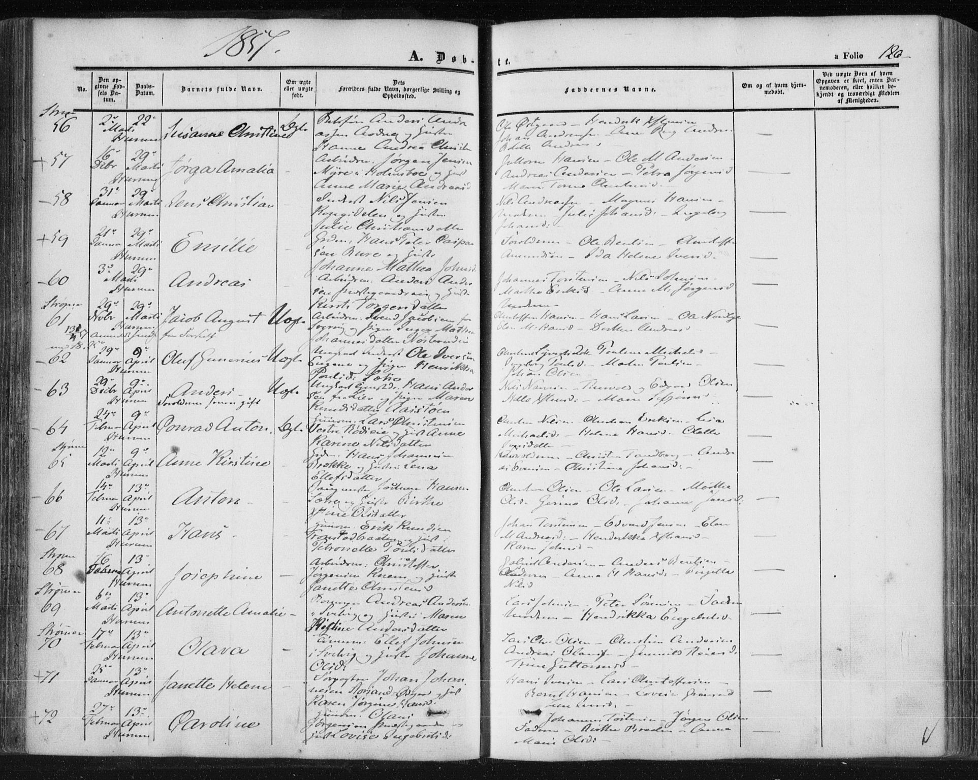Hurum kirkebøker, SAKO/A-229/F/Fa/L0011: Parish register (official) no. 11, 1847-1860, p. 126
