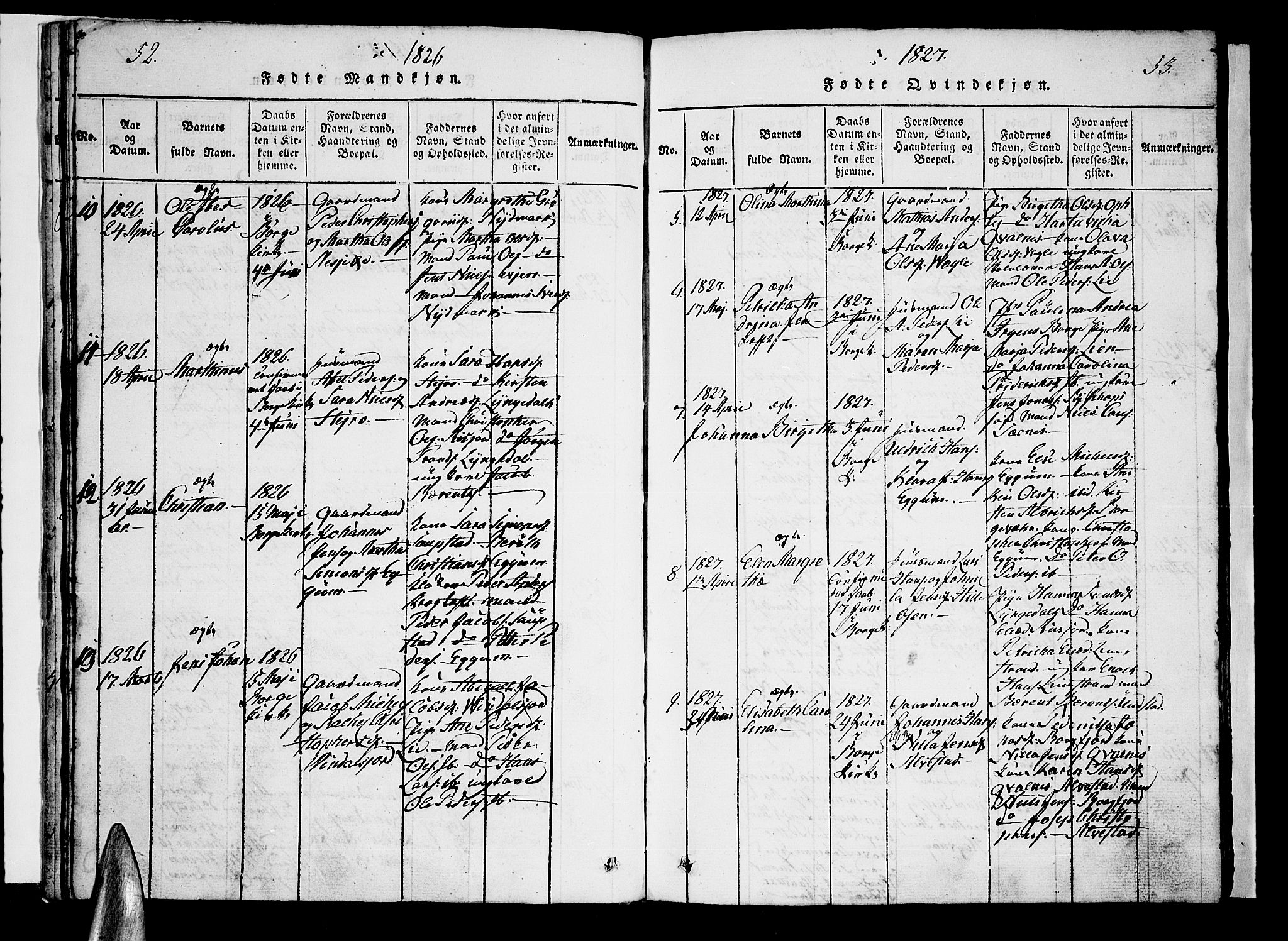 Ministerialprotokoller, klokkerbøker og fødselsregistre - Nordland, AV/SAT-A-1459/880/L1130: Parish register (official) no. 880A04, 1821-1843, p. 52-53