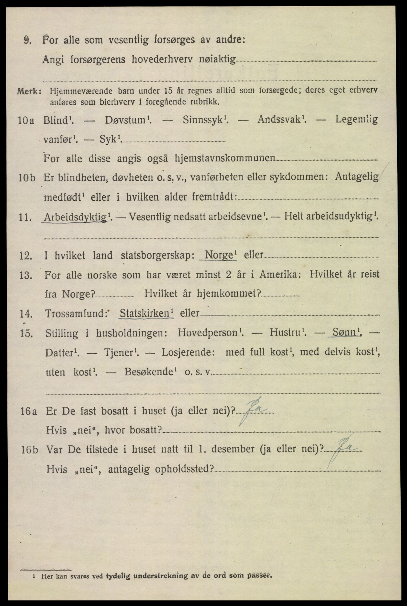 SAK, 1920 census for Iveland, 1920, p. 2114