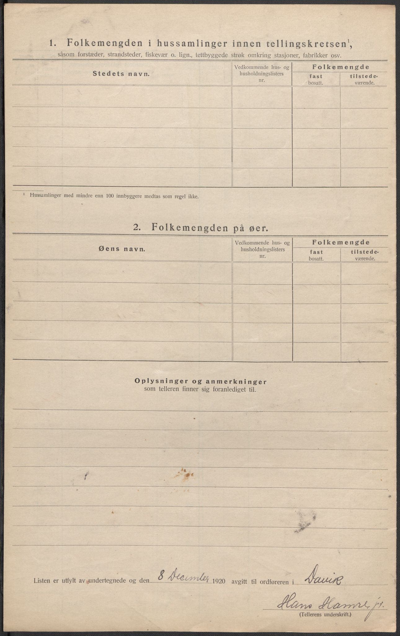 SAB, 1920 census for Davik, 1920, p. 22