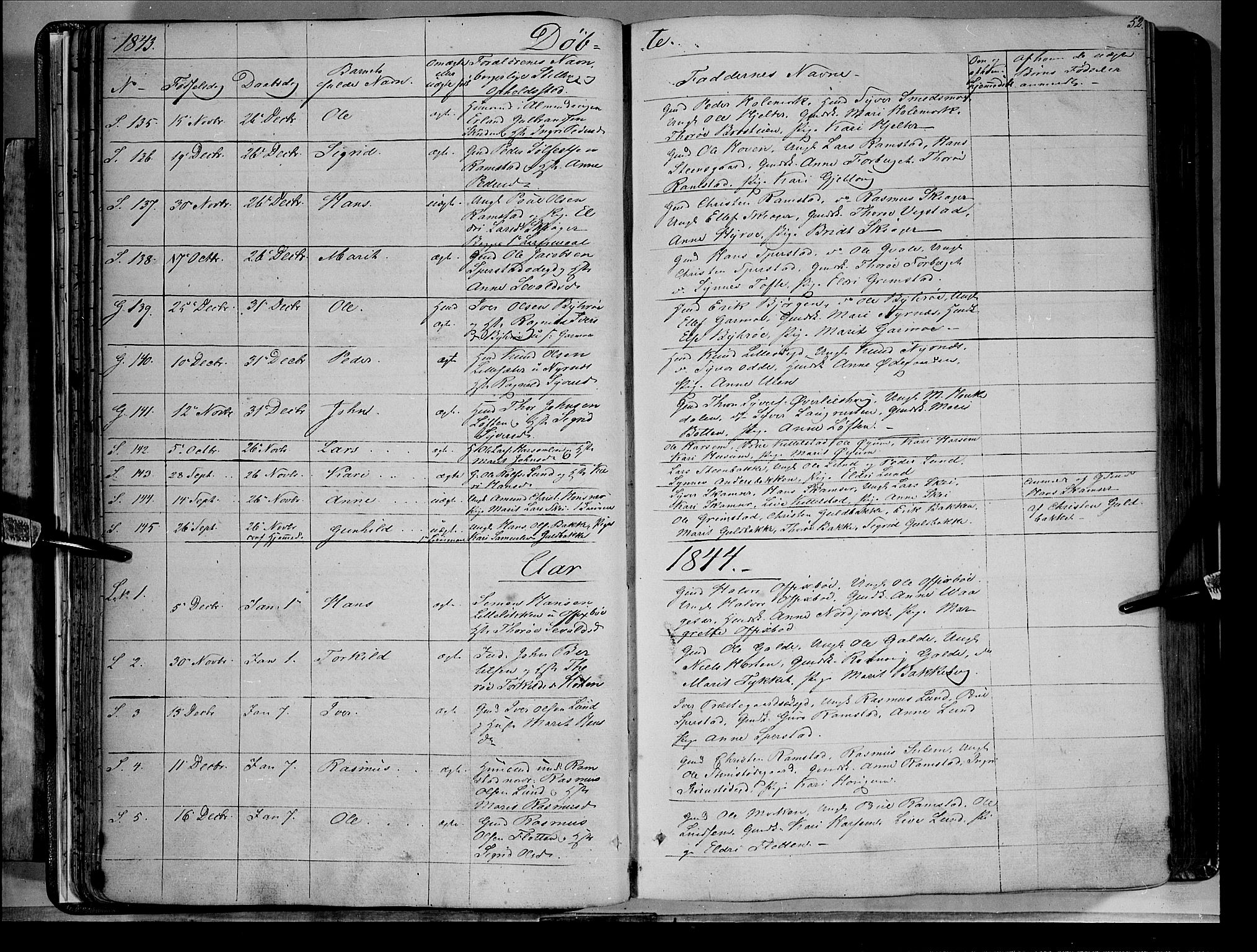 Lom prestekontor, AV/SAH-PREST-070/K/L0006: Parish register (official) no. 6A, 1837-1863, p. 52