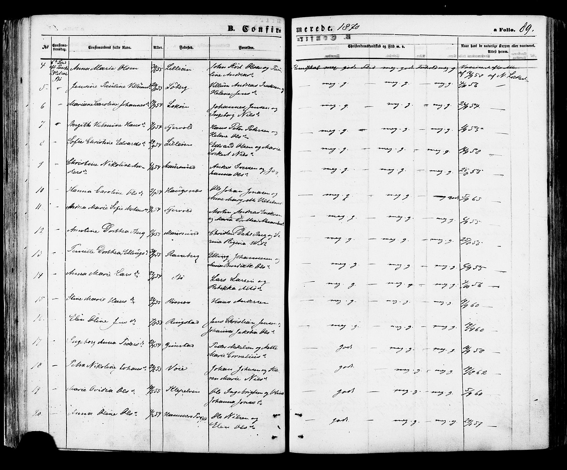 Ministerialprotokoller, klokkerbøker og fødselsregistre - Nordland, SAT/A-1459/891/L1301: Parish register (official) no. 891A06, 1870-1878, p. 89
