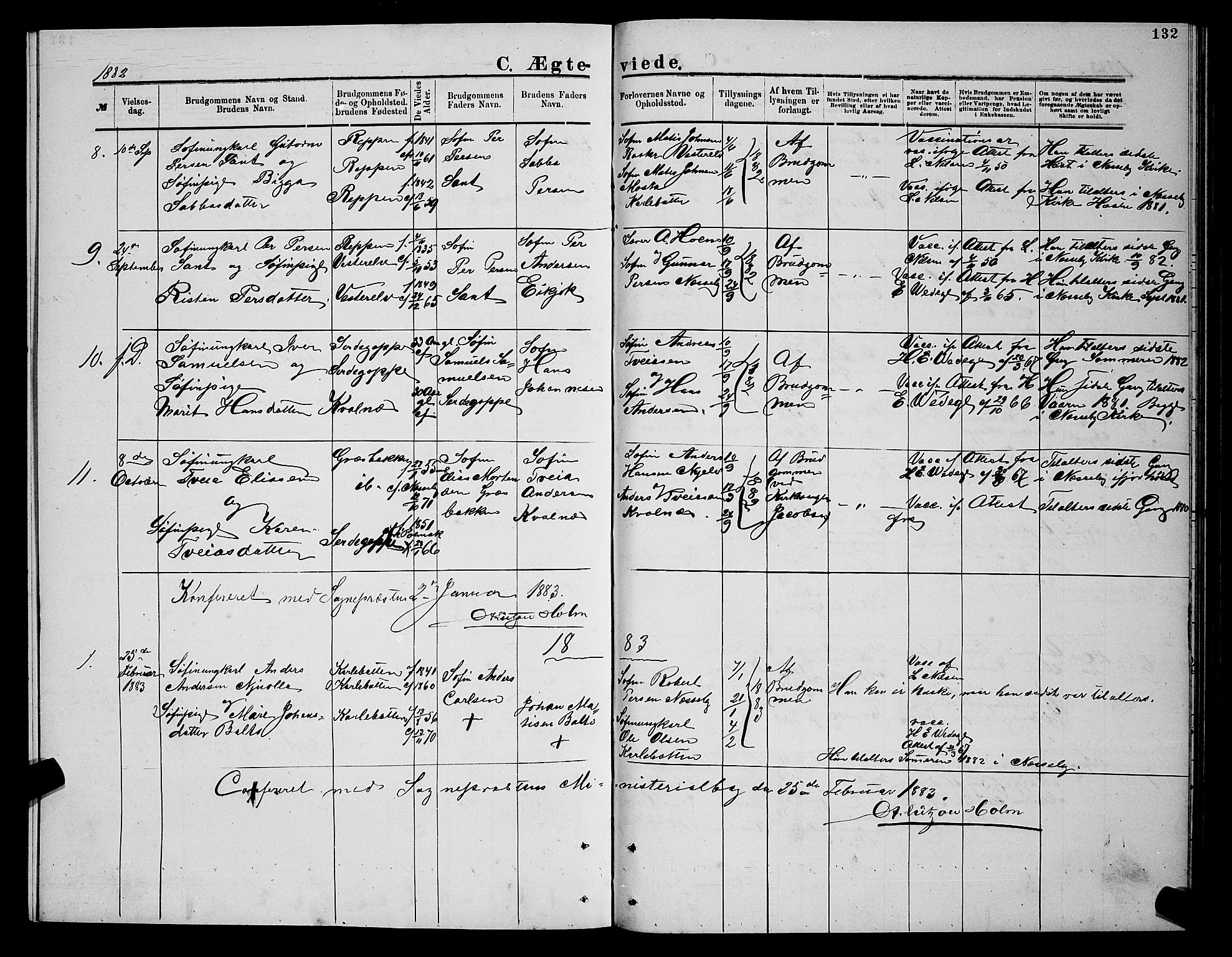 Nesseby sokneprestkontor, SATØ/S-1330/H/Hb/L0004klokker: Parish register (copy) no. 4, 1877-1884, p. 132