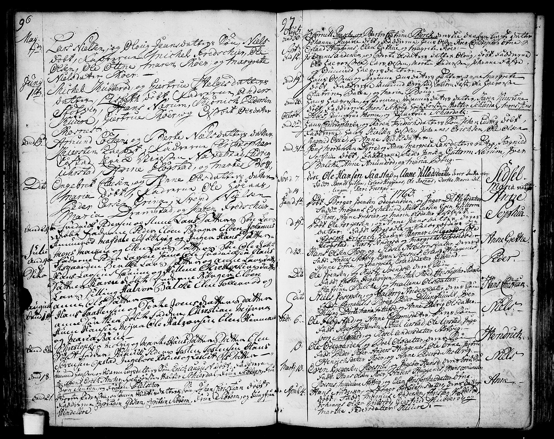 Rygge prestekontor Kirkebøker, AV/SAO-A-10084b/F/Fa/L0001: Parish register (official) no. 1, 1725-1771, p. 96-97