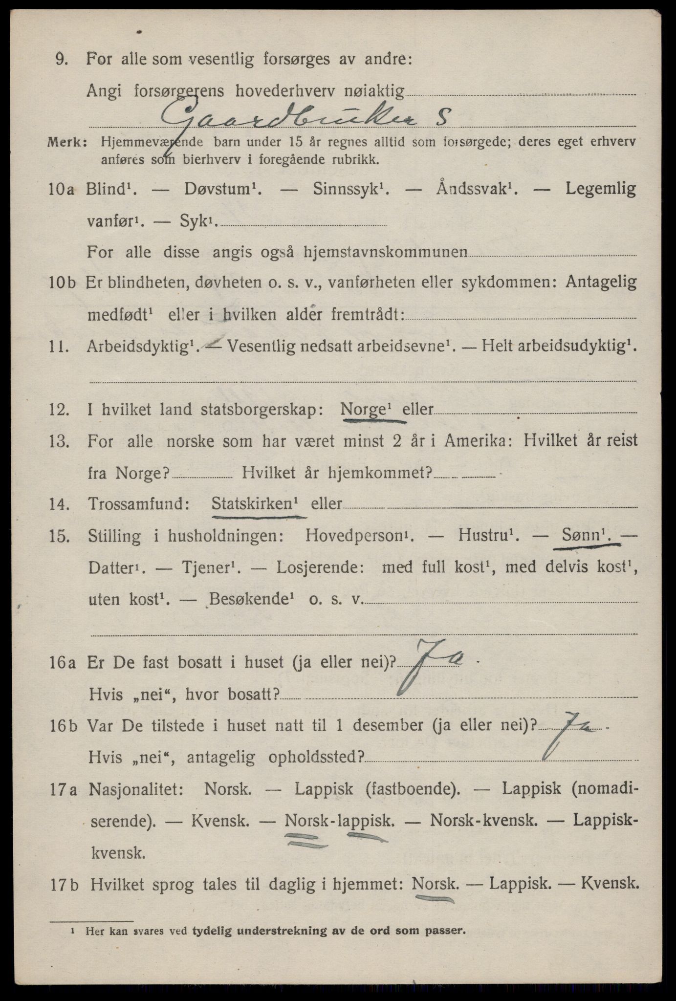 SAT, 1920 census for Dverberg, 1920, p. 8279