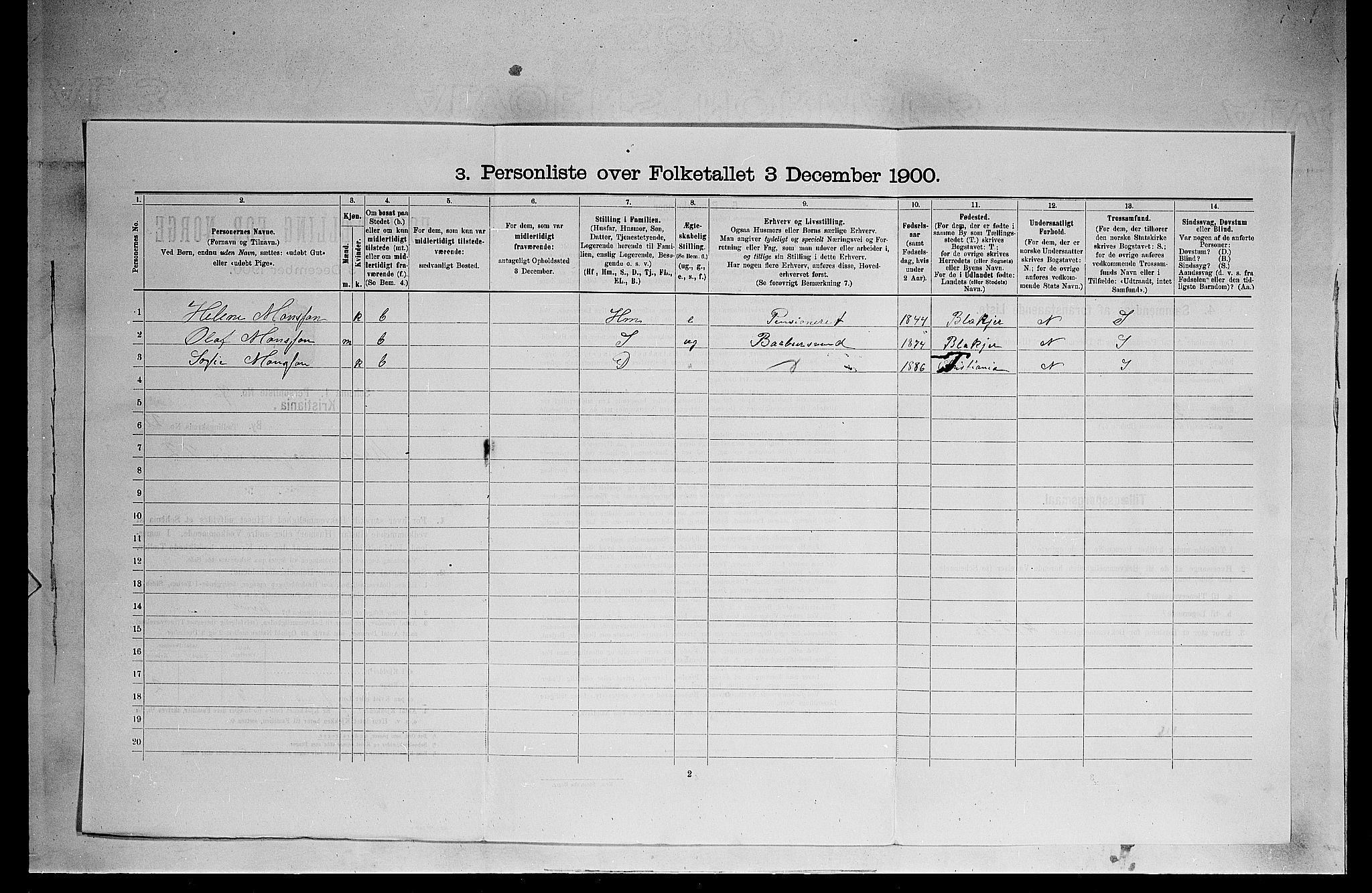 SAO, 1900 census for Kristiania, 1900, p. 17222