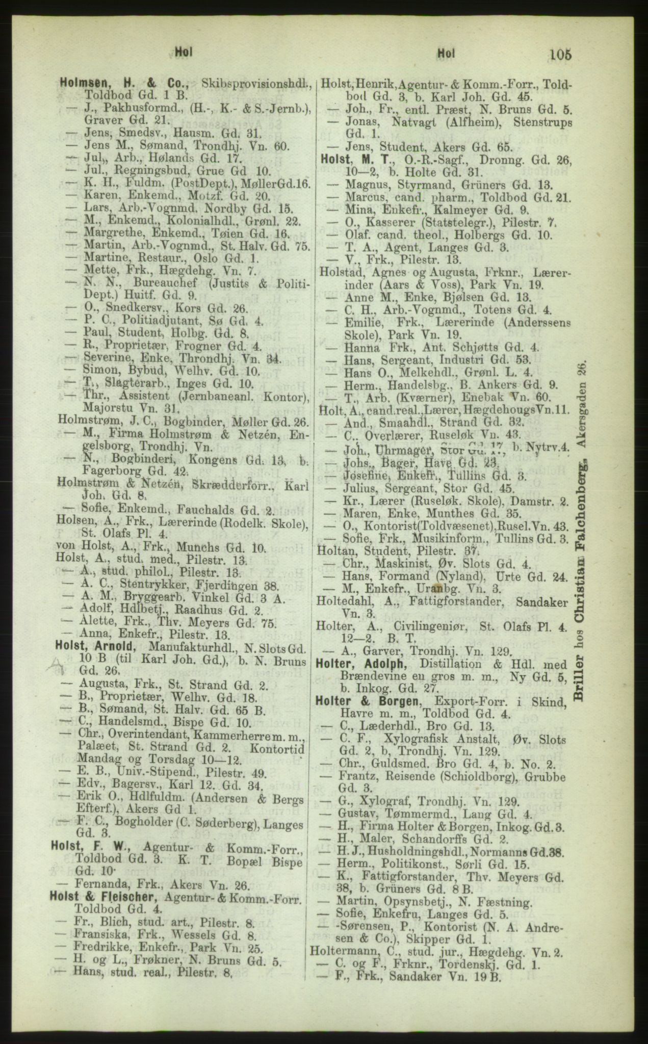 Kristiania/Oslo adressebok, PUBL/-, 1883, p. 105