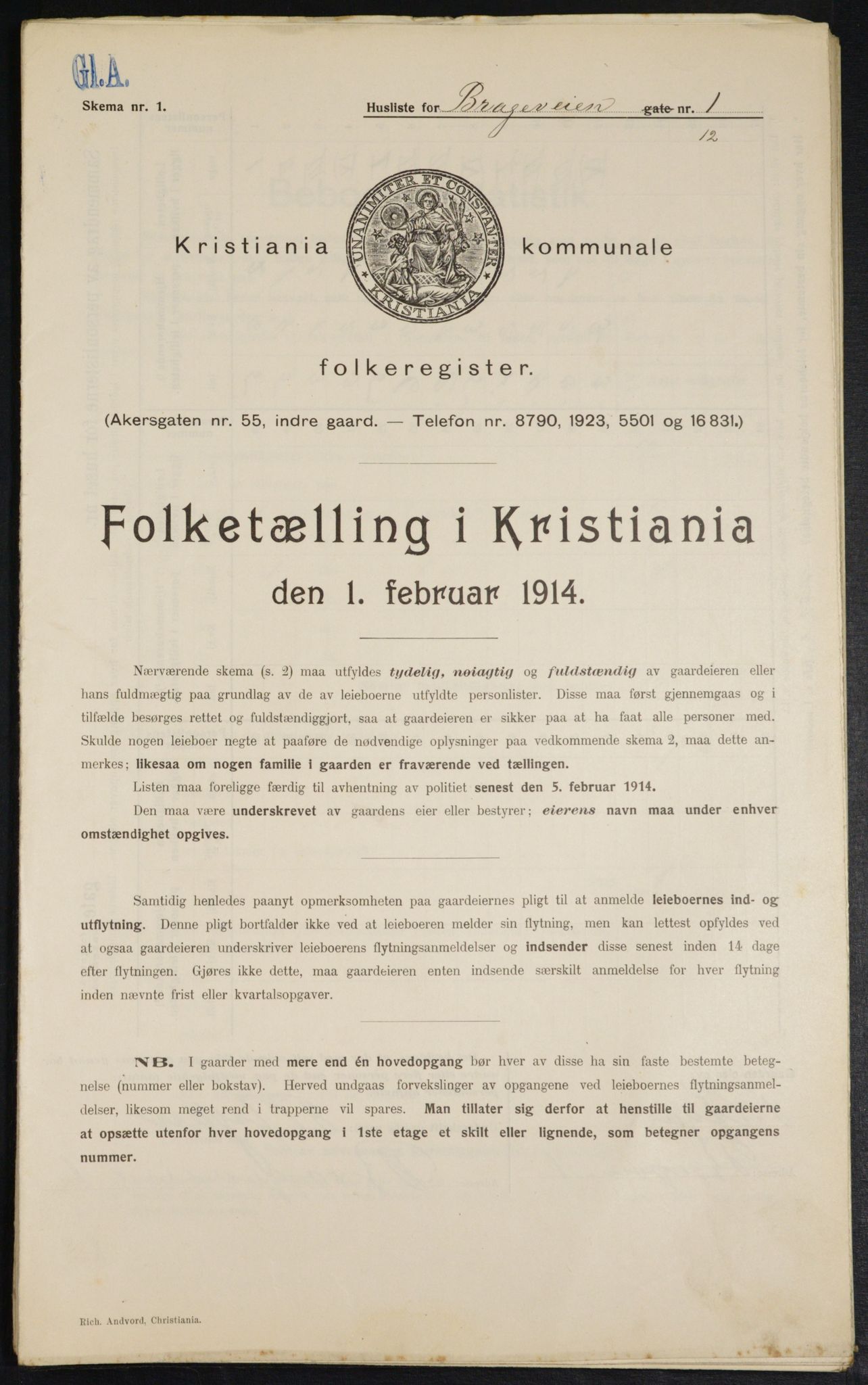 OBA, Municipal Census 1914 for Kristiania, 1914, p. 8049