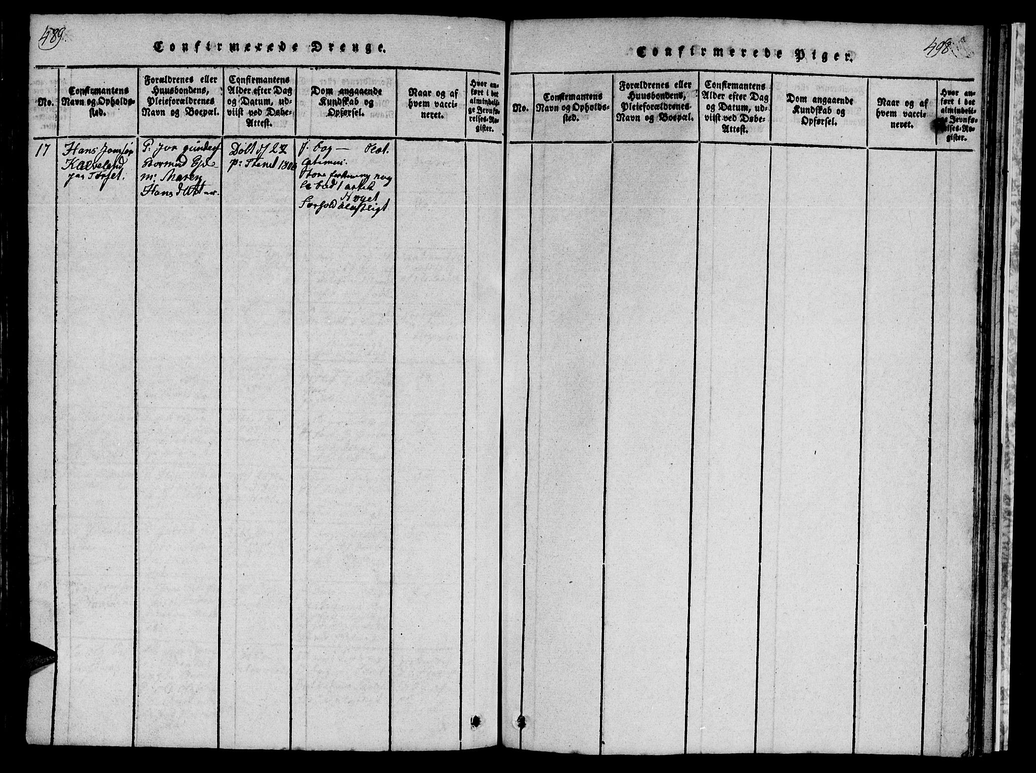 Ministerialprotokoller, klokkerbøker og fødselsregistre - Møre og Romsdal, AV/SAT-A-1454/578/L0908: Parish register (copy) no. 578C01, 1819-1837, p. 489-490