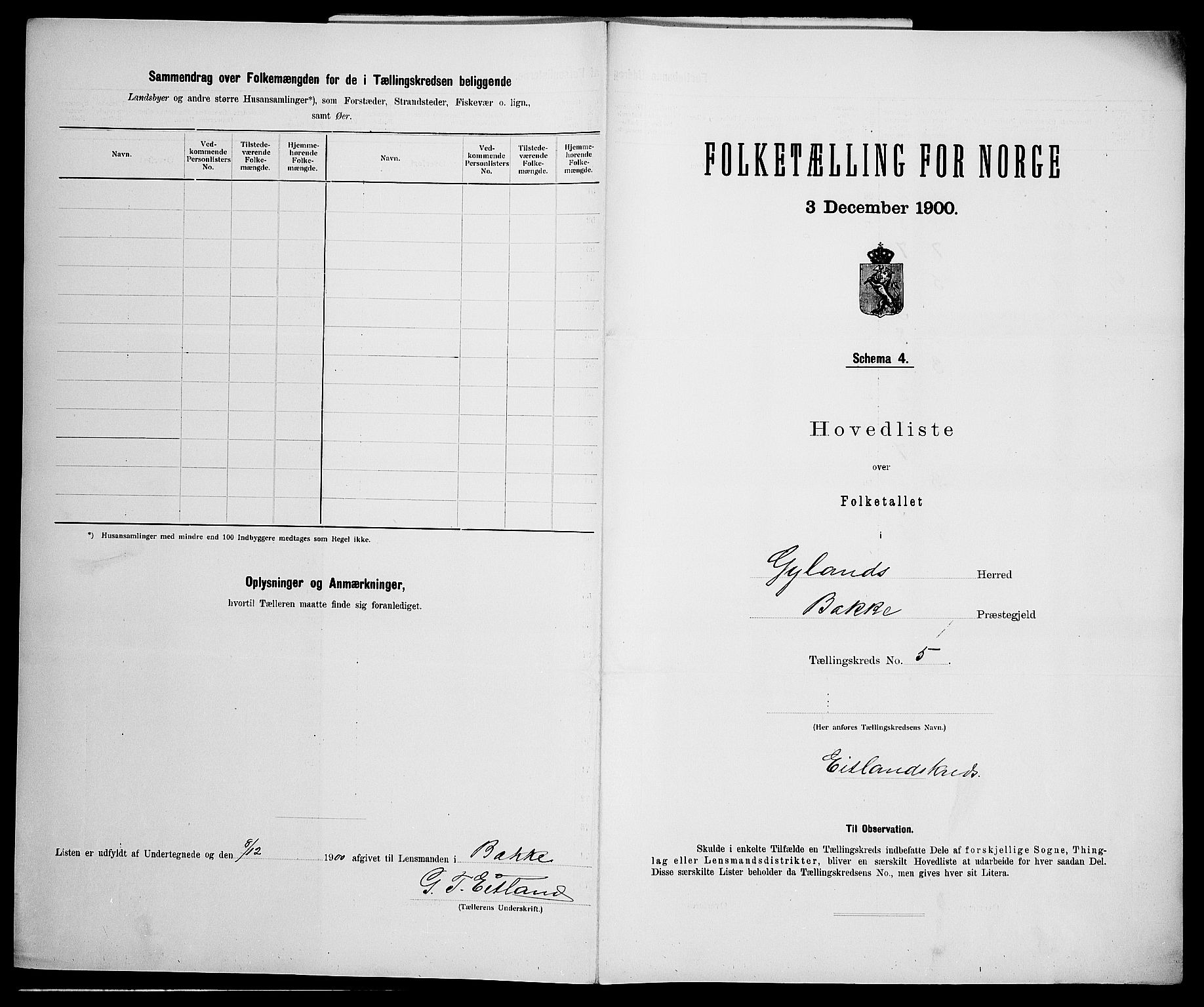 SAK, 1900 census for Gyland, 1900, p. 24