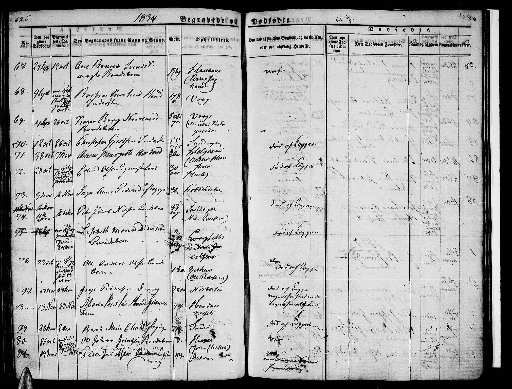 Ministerialprotokoller, klokkerbøker og fødselsregistre - Nordland, AV/SAT-A-1459/838/L0548: Parish register (official) no. 838A06, 1829-1839, p. 625-626