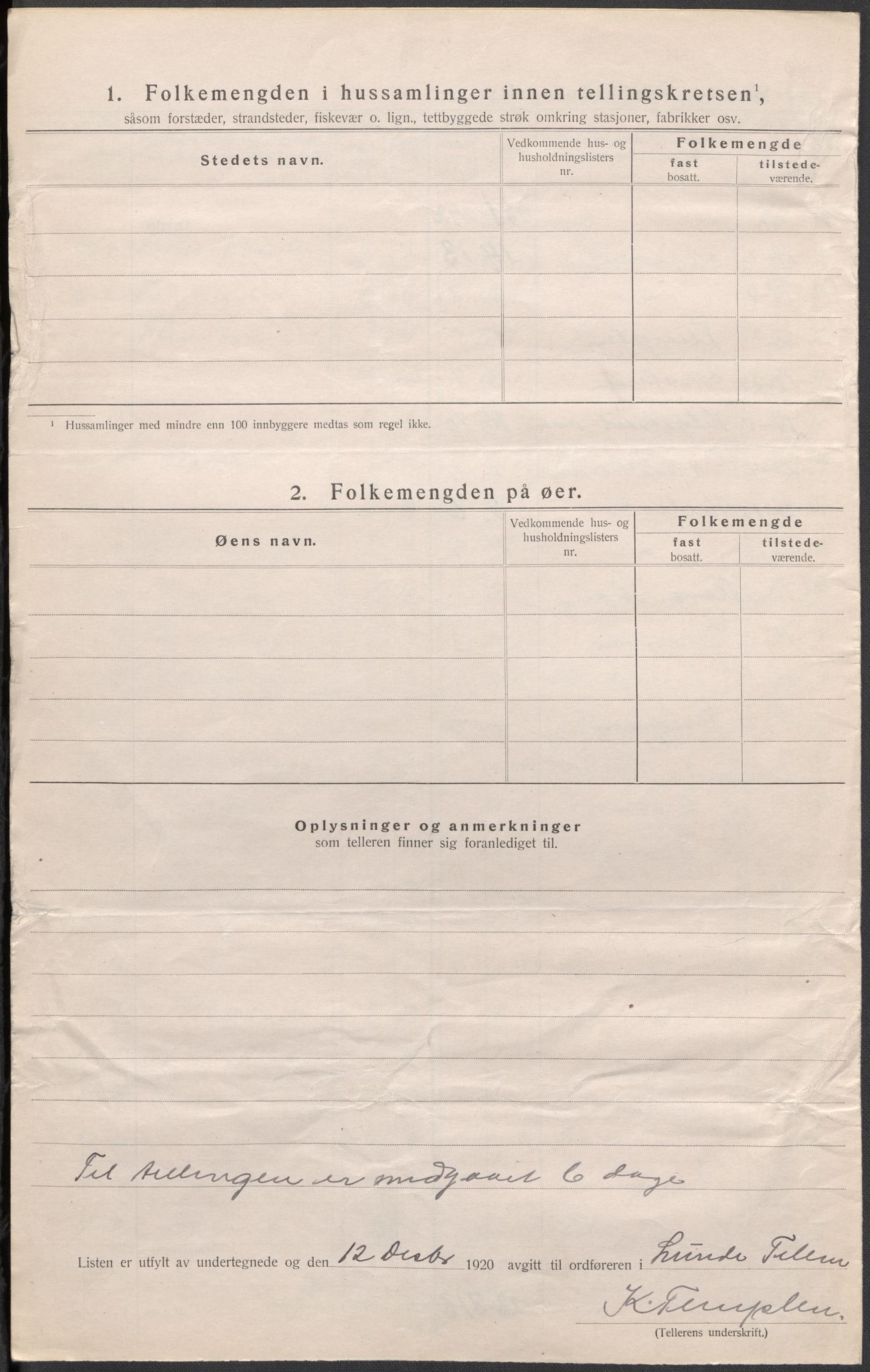 SAKO, 1920 census for Lunde, 1920, p. 14