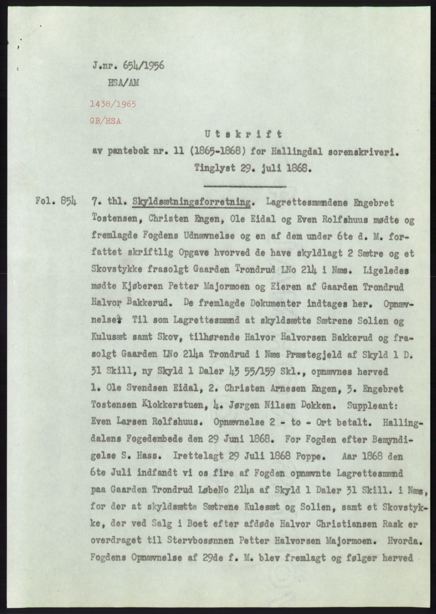 Statsarkivet i Kongsberg, AV/SAKO-A-0001, 1956, p. 233