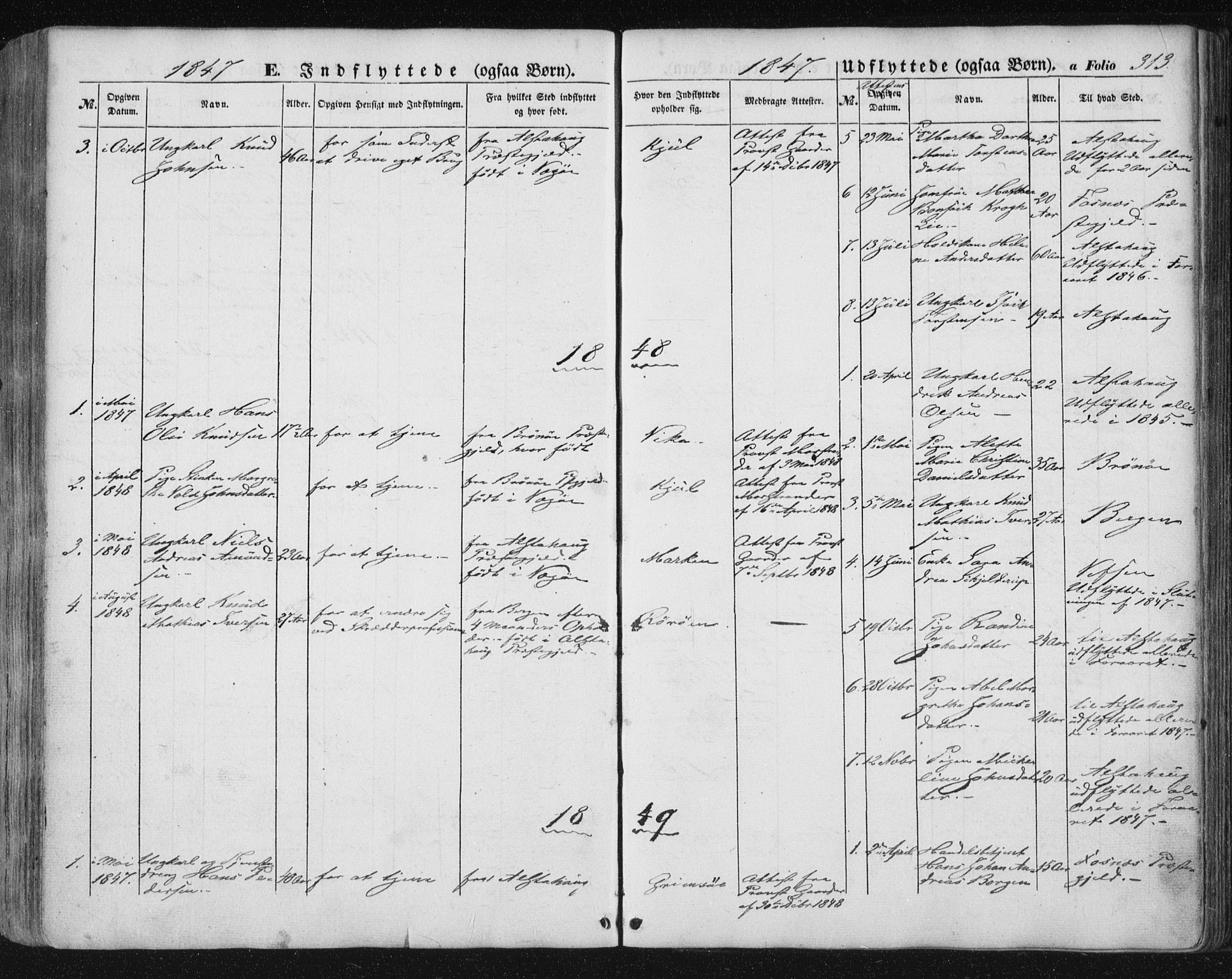 Ministerialprotokoller, klokkerbøker og fødselsregistre - Nordland, SAT/A-1459/816/L0240: Parish register (official) no. 816A06, 1846-1870, p. 313