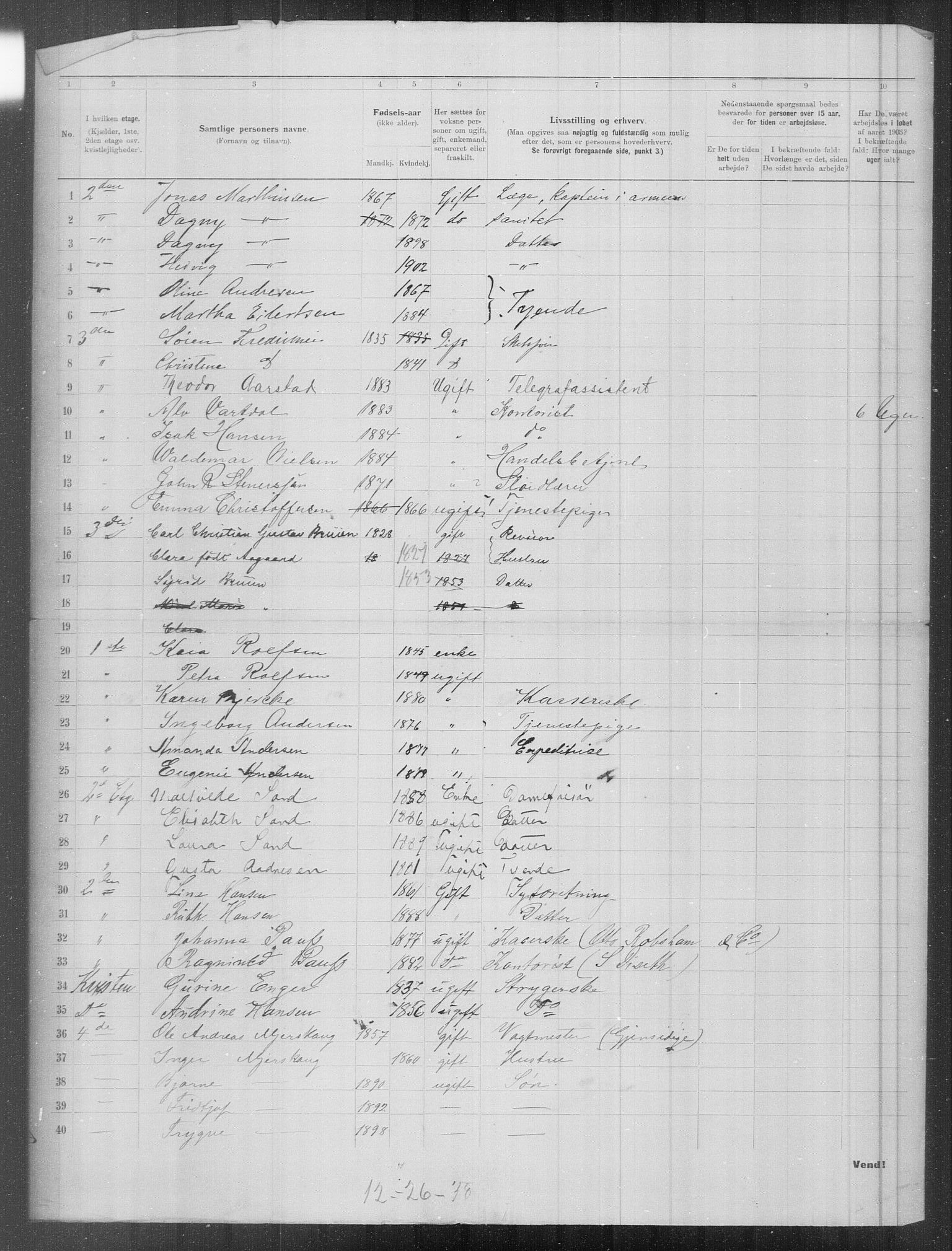 OBA, Municipal Census 1903 for Kristiania, 1903, p. 7965