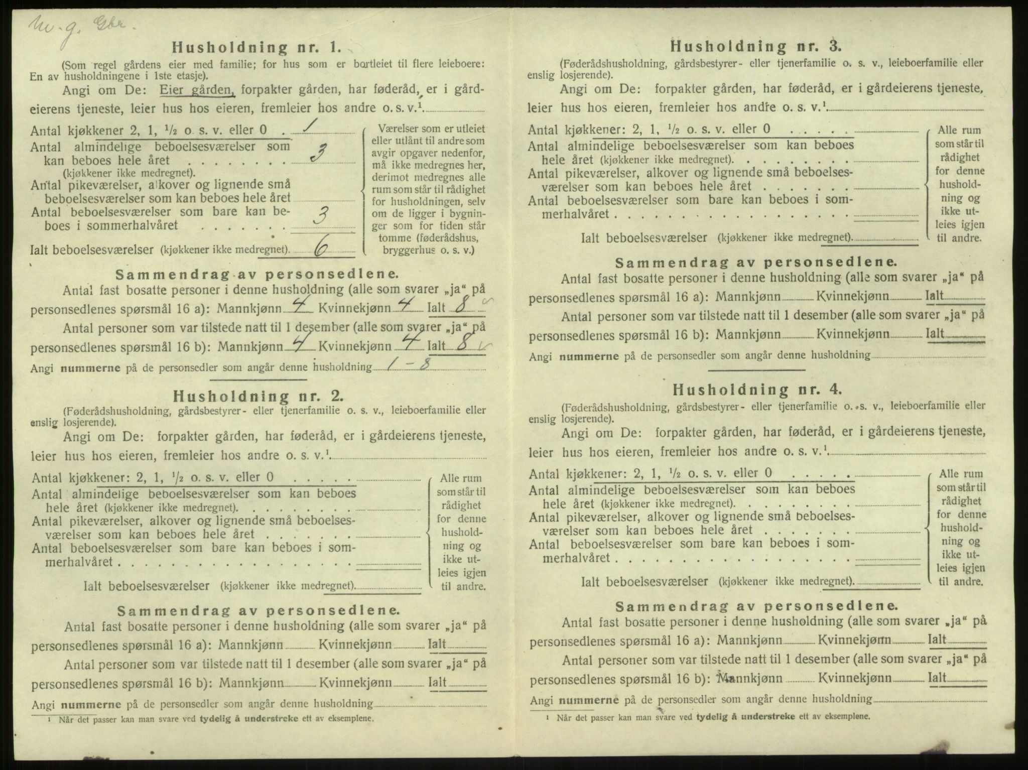 SAB, 1920 census for Hyllestad, 1920, p. 122