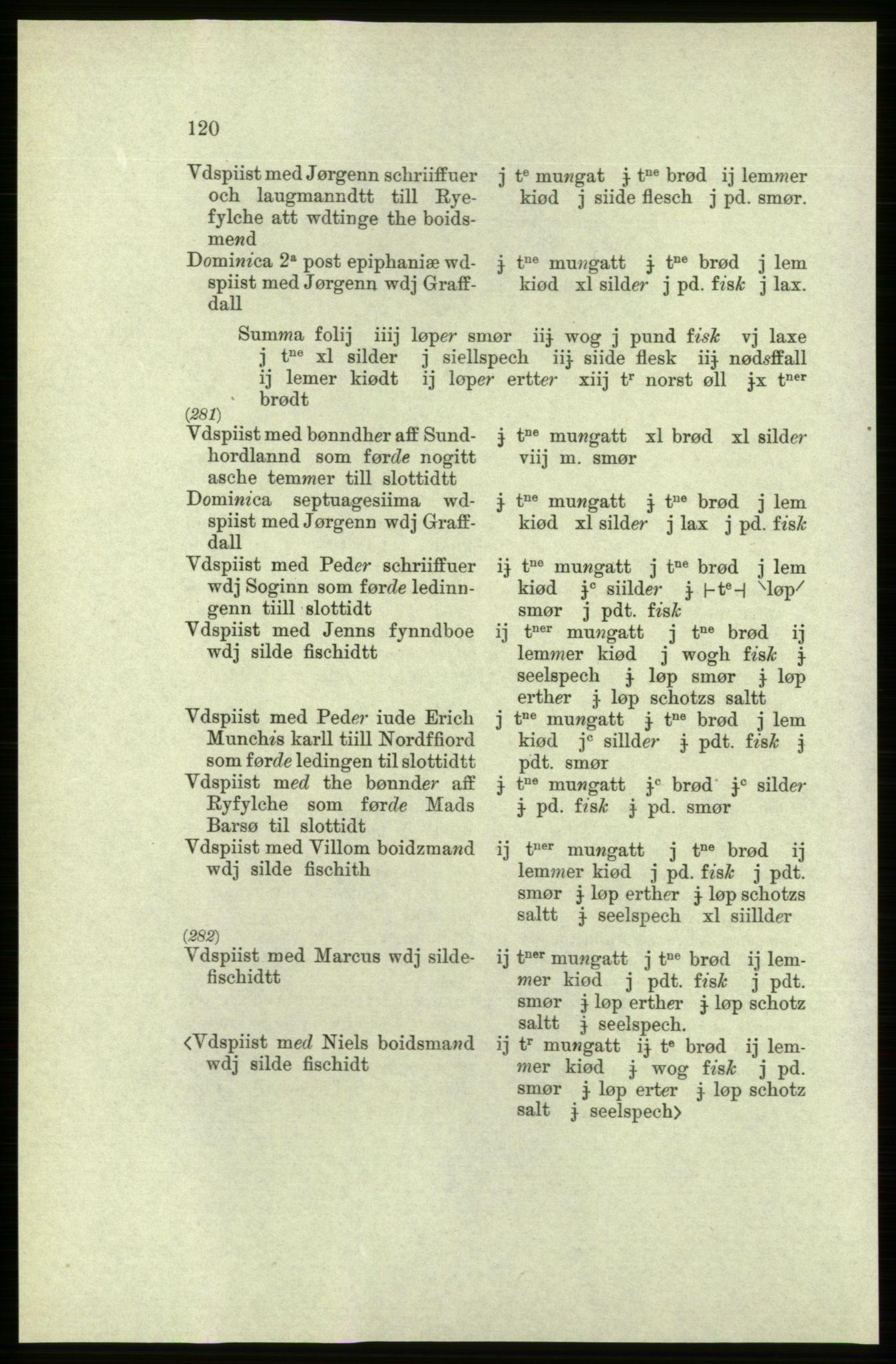 Publikasjoner utgitt av Arkivverket, PUBL/PUBL-001/C/0005: Bind 5: Rekneskap for Bergenhus len 1566-1567: B. Utgift C. Dei nordlandske lena og Finnmark D. Ekstrakt, 1566-1567, p. 120