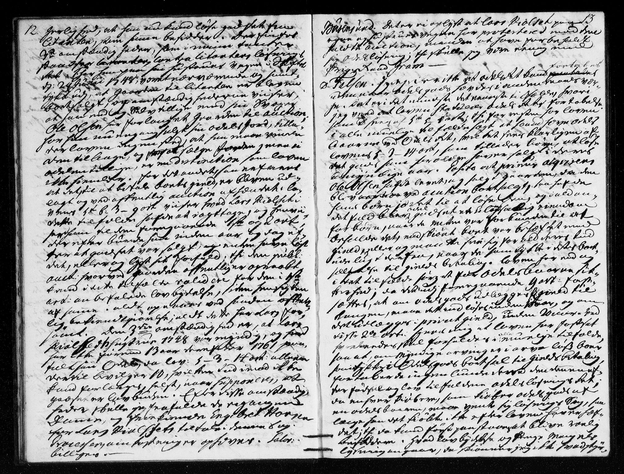 Overhoffretten 1667-1797, AV/RA-EA-2884/Ac/L0204: Voteringsprotokoll, 1766, p. 12-13