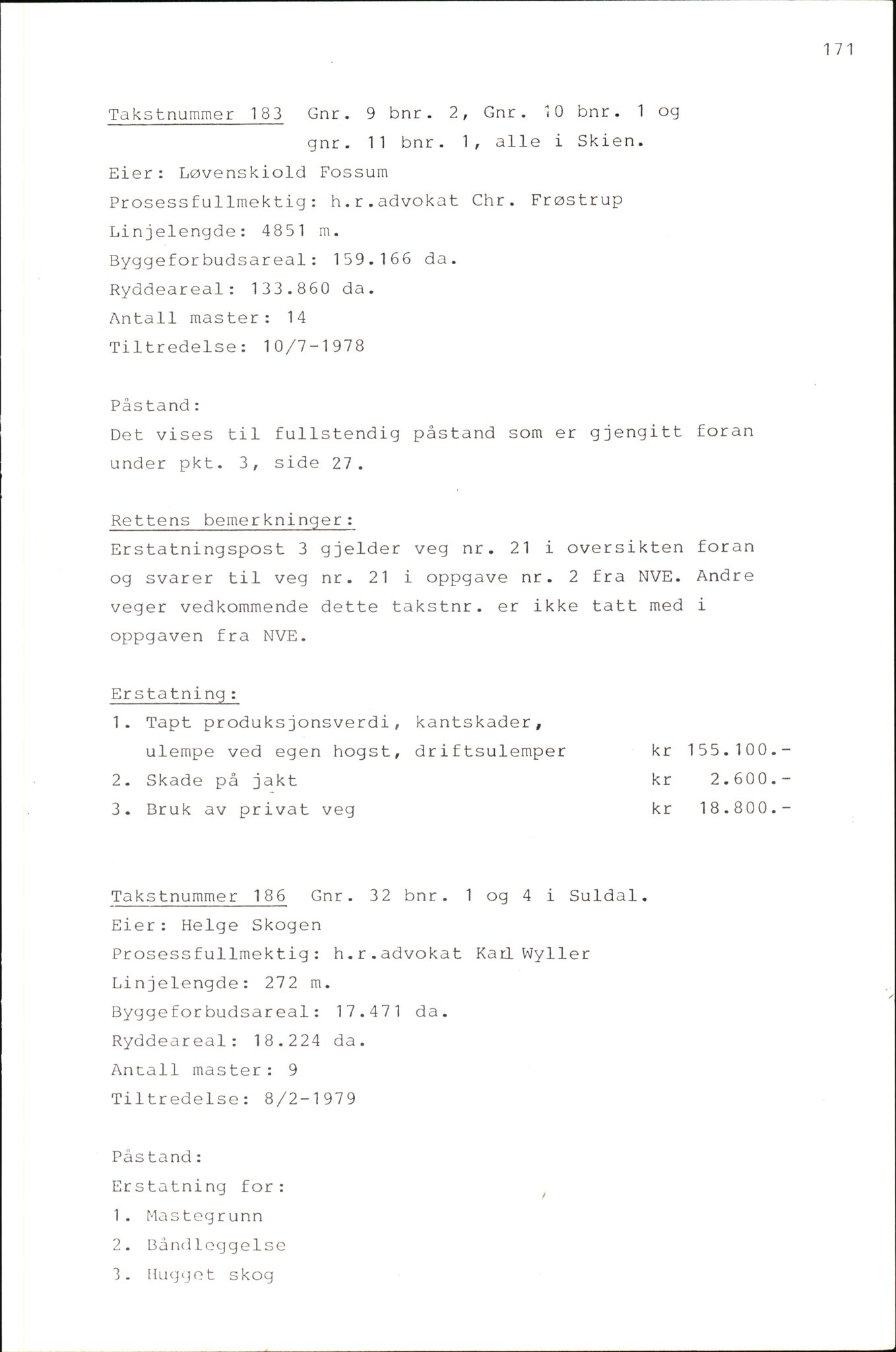 Vest-Telemark sorenskriveri, AV/SAKO-A-134/F/Fo/Fob/L0004: Skjønn/rettsbøker for kraftutbygging/veg, 1973-1989, p. 1013